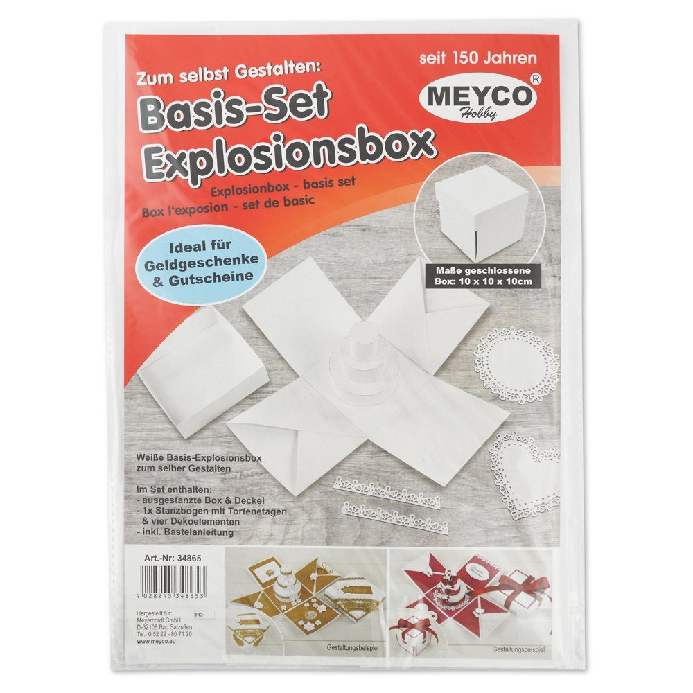 MEYCO Hobby Zeichenpapier Basic-Set, Explosionsbox 10 x 10 cm, weiß