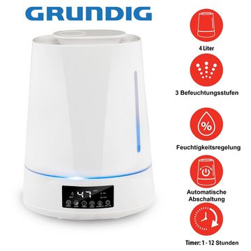 Grundig Luftbefeuchter Luftbefeuchter 4L Aroma Diffuser Raumbefeuchter Aroma Diffusor Raum, Raumbefeuchter Raumluftbefeuchter Befeuchter, Nachtlicht, Humidifier