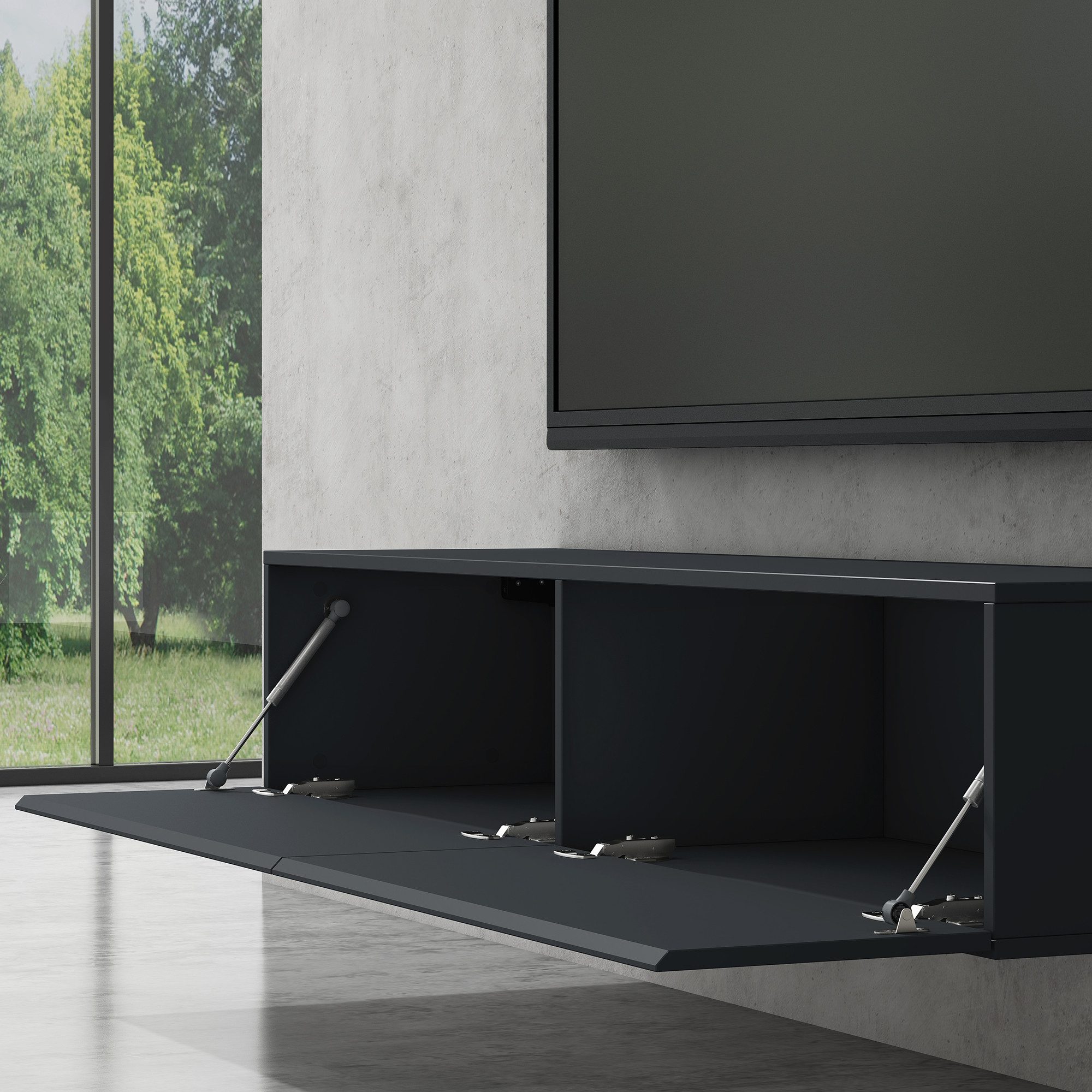 doporro TV-Board TV-schrank Fernsehschrank Low-Board TV-Tisch Wand-hängend F02