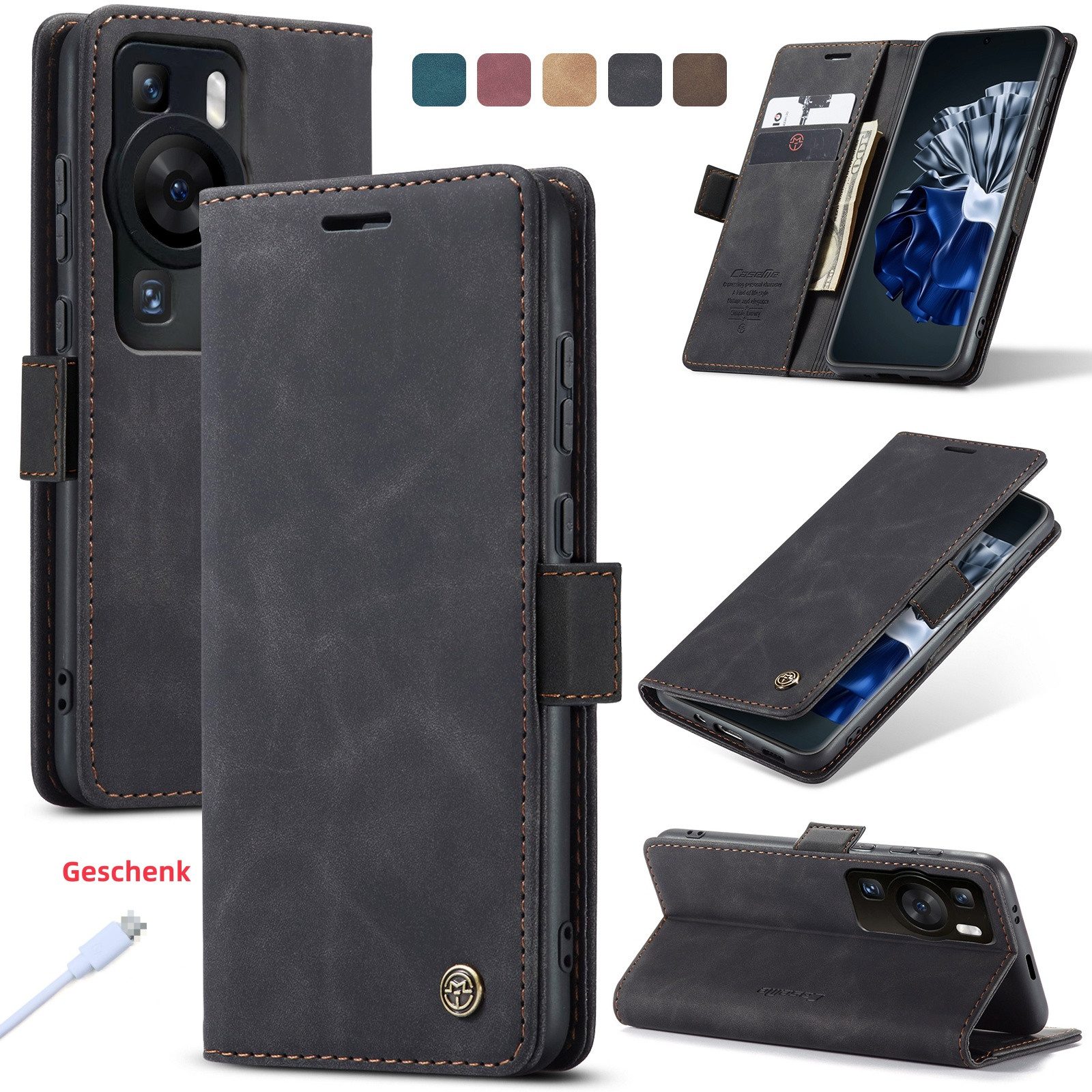 trends for living Handyhülle Handy Hülle Tasche Cover für Huawei Modelle Klapp Case Kartenschlitz