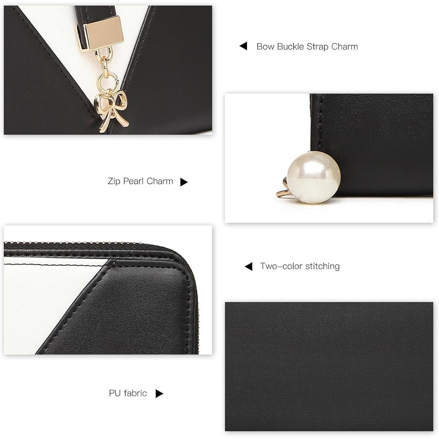 LuxusKollektion Handtasche Damen Handtasche Schultertasche Shopper Schwarz Ledertasche Set