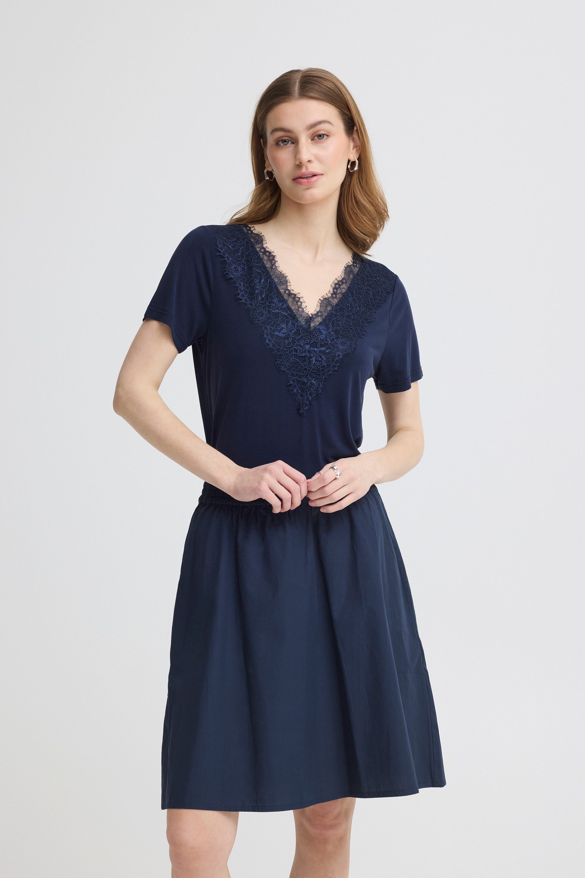 ICHI T-Shirt Kurzarm-Bluse IHLIKE