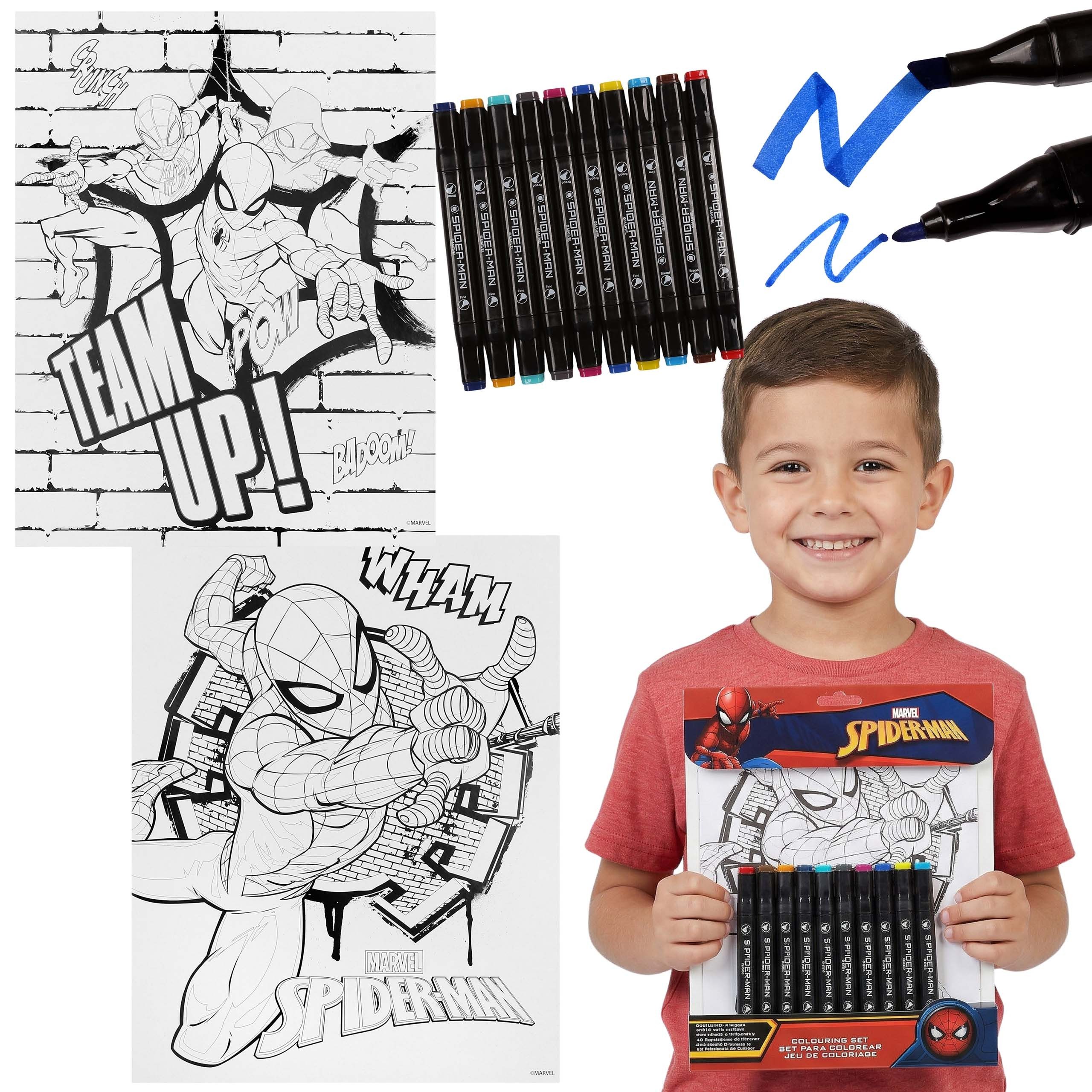 Sarcia.eu Malvorlage MARVEL Spider-Man Kreativset Kinder Malset doppelseitige Stifte