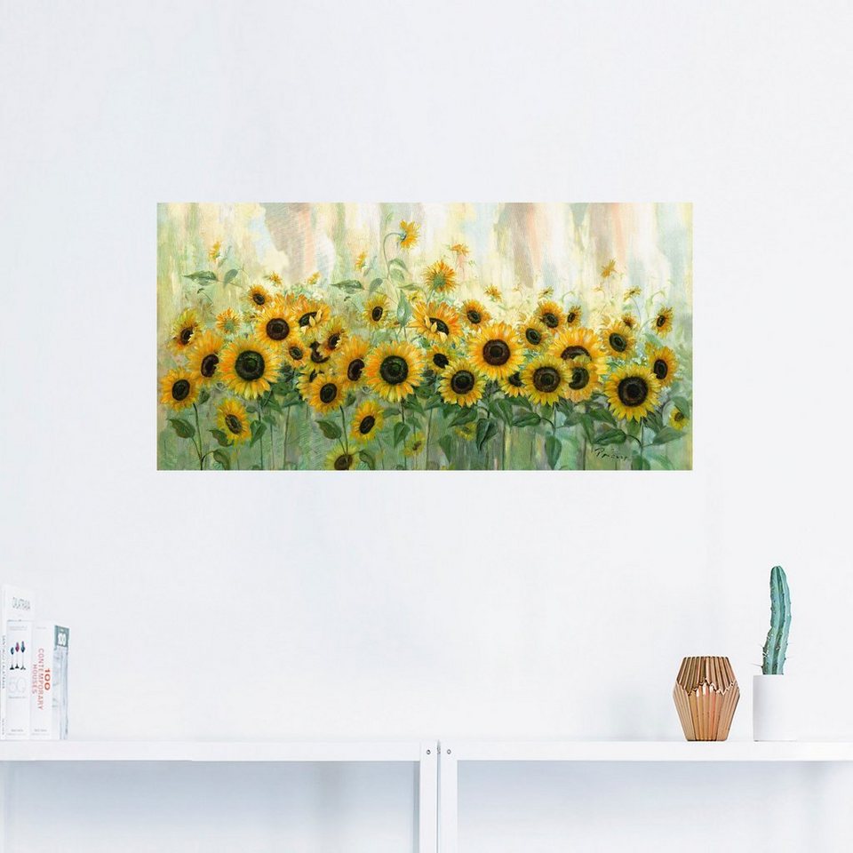Artland Wandbild Sonnenblumenwiese, Blumen (1 St), als Alubild, Leinwandbild,  Wandaufkleber oder Poster in versch. Größen