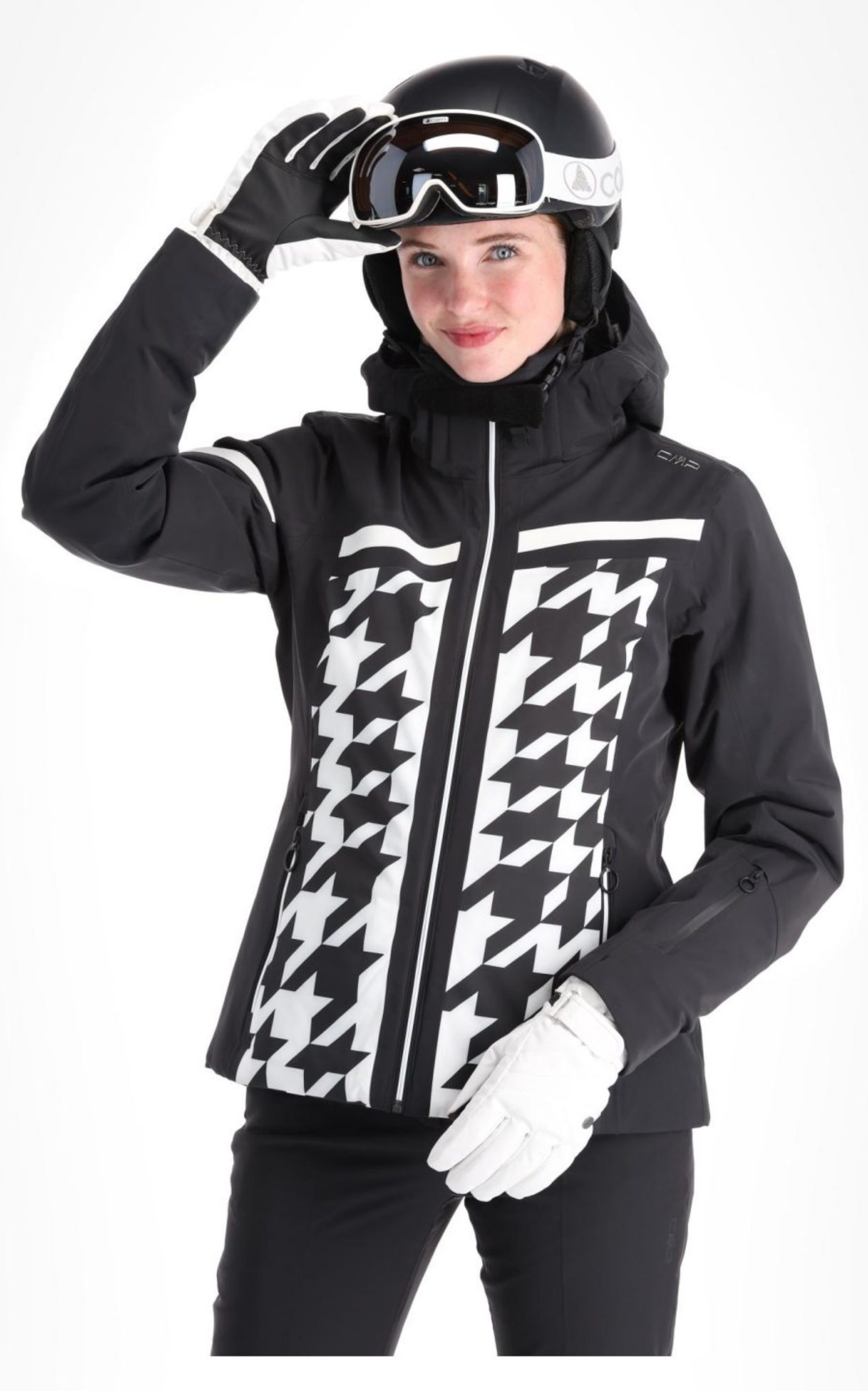 CMP Skijacke WOMAN JACKET ZIP HOOD 32ZP NERO-BIANCO