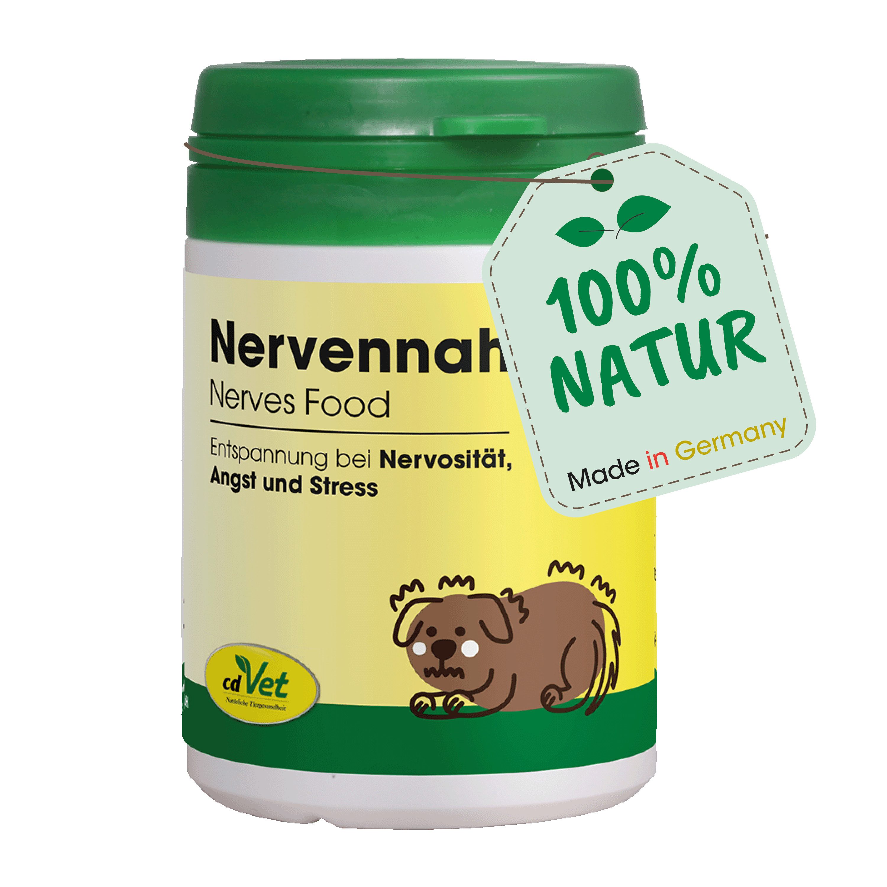 cdVet Nervennahrung, Ergänzungsfutter für: Katzen, Hunde, natürliches Futterergänzungsmittel für stressanfällige Hunde