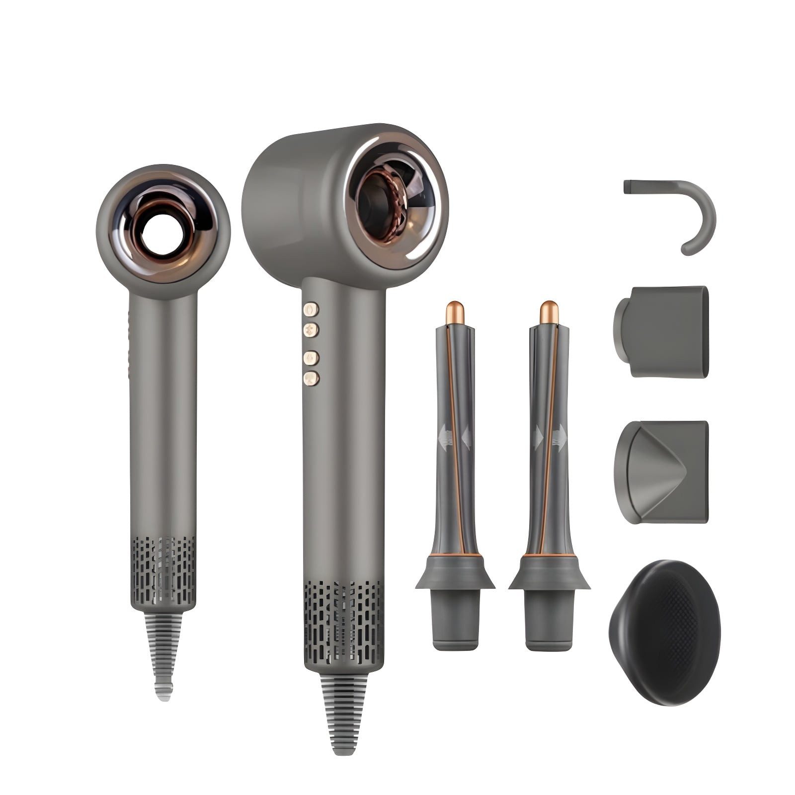 Athlix Ionic-Haartrockner Negativ Ionen Föhn Haartrockner Multifunktional Warm und Kalt, 1600 W, 1.600 W, 110.000 U/min, 6 Aufsätze