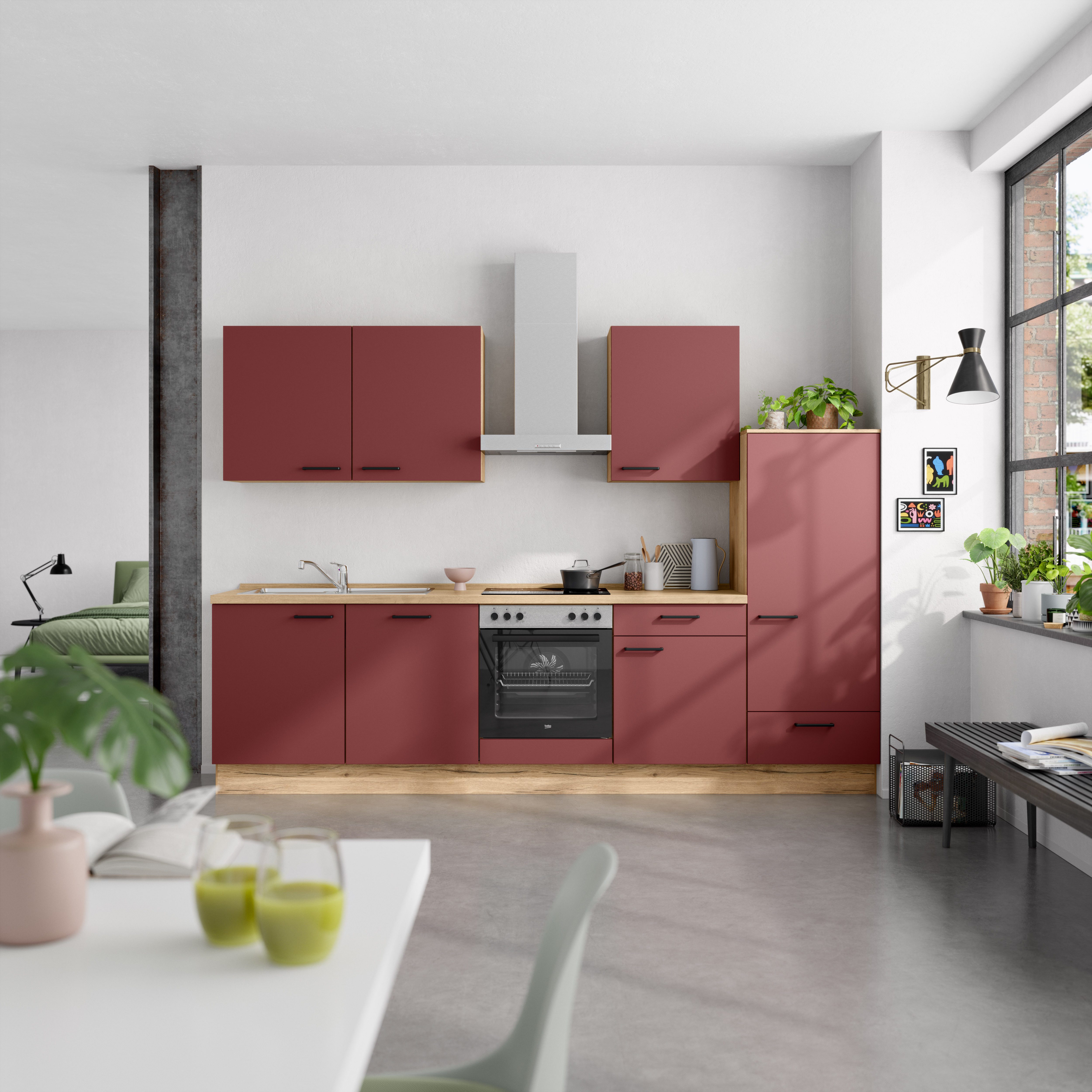nobilia® Küchenzeile "Easytouch I", NEU: individuell anpassbar mit gratis Profi-Beratung, vormontiert, Breite 300 cm, Ausrichtung wählbar, wahlw. mit E-Geräten