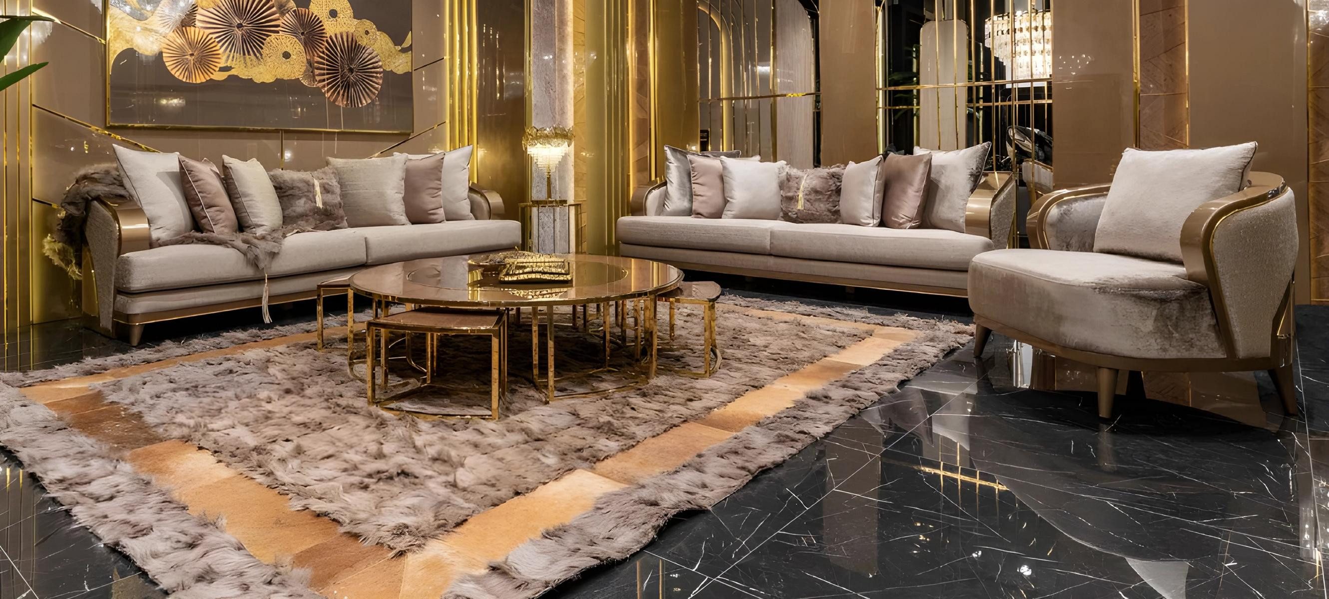 JVmoebel Polstergarnitur Exklusives Beiges Wohnzimmer Set Edle Couchgarnitur Tisch 2x Sofas, (4-tlg)