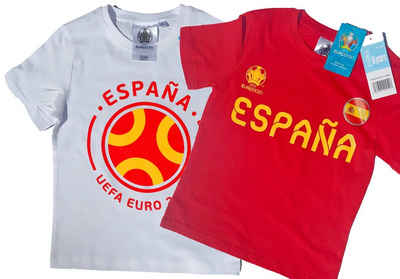 coole-fun-t-shirts T-Shirt »2x SPANIEN Kinder T-Shirt EURO 2020 / 2021 Fußball Trikot Shirt DOPPELPACK rot und weiss Europameisterschaft Jungen + Mädchen 6 8 10 12 Jahre Gr.116 128 140 152« (2er-Pack)