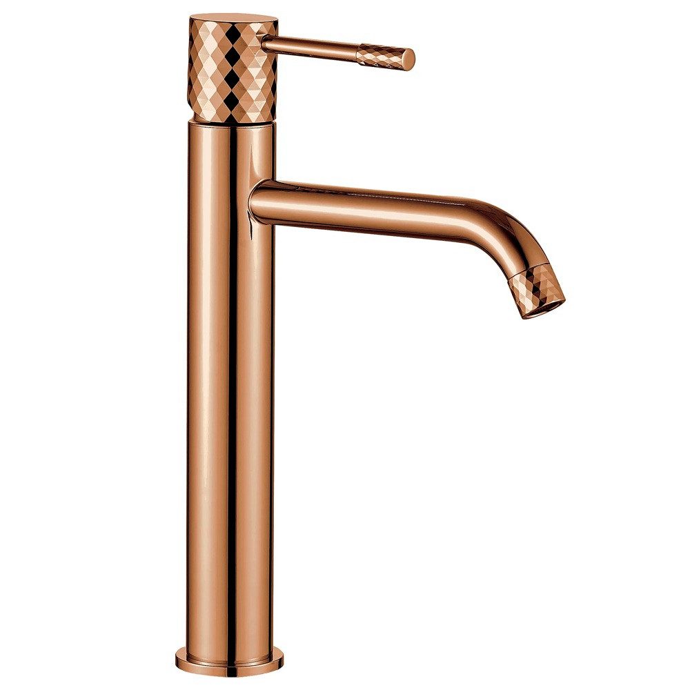 wohnwerk.idee Waschtischarmatur Waschbeckenarmatur Wasserhahn Gold Kupfer elegantes Diamant-Design