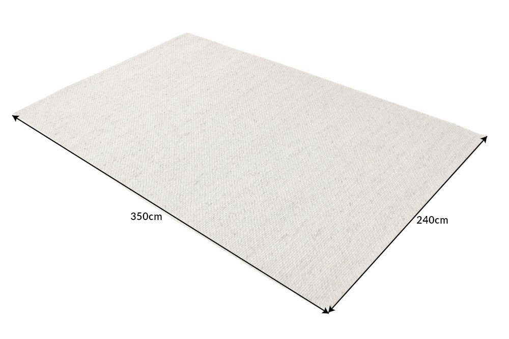 Wohnzimmer mm, Teppich silbergrau, riess-ambiente, 10 · 350x240cm · XXL Landhausstil · rechteckig, · Höhe: XXL Wolle Mischgewebe WOOL