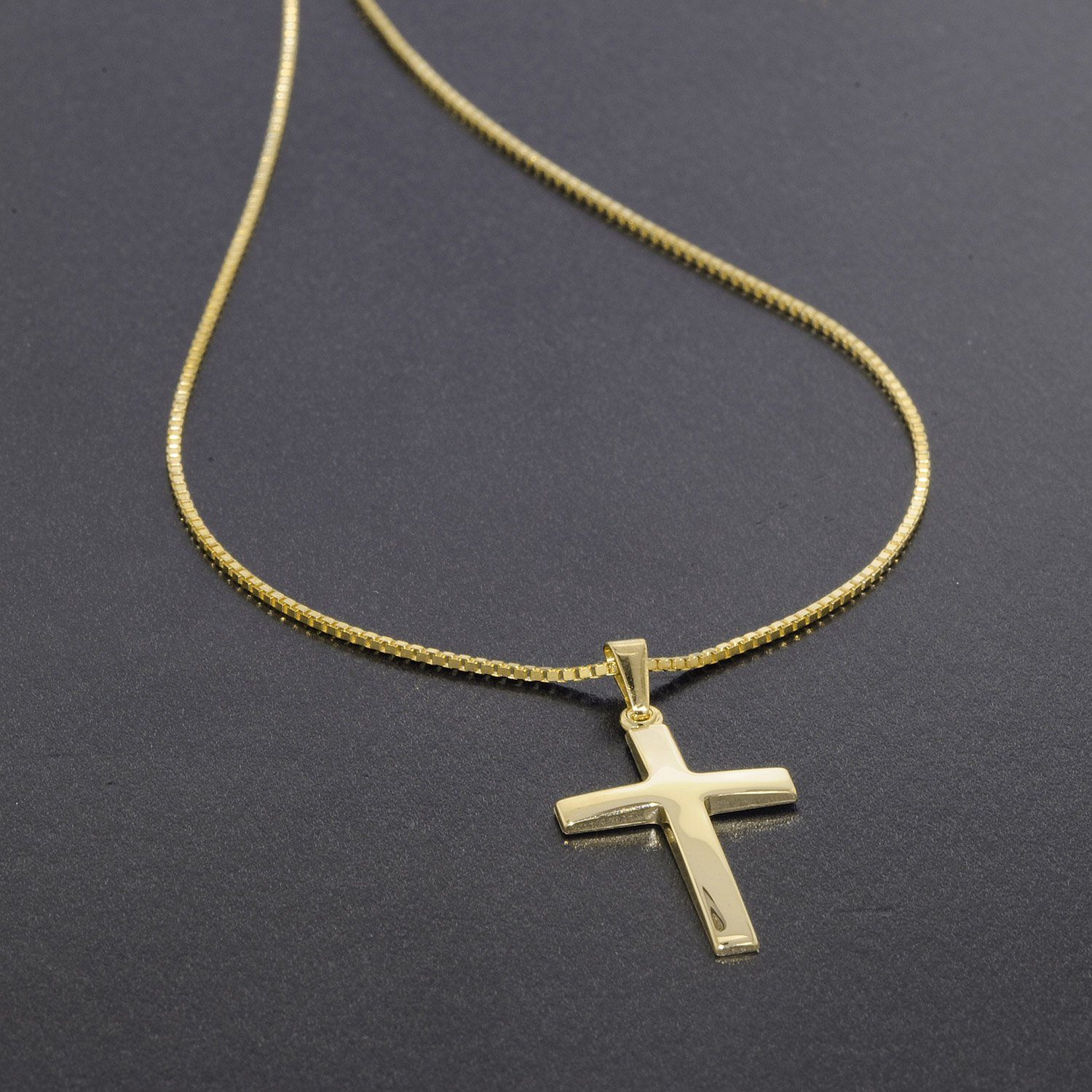 trendor Kette mit Anhänger Kreuz-Anhänger Gold günstig online kaufen