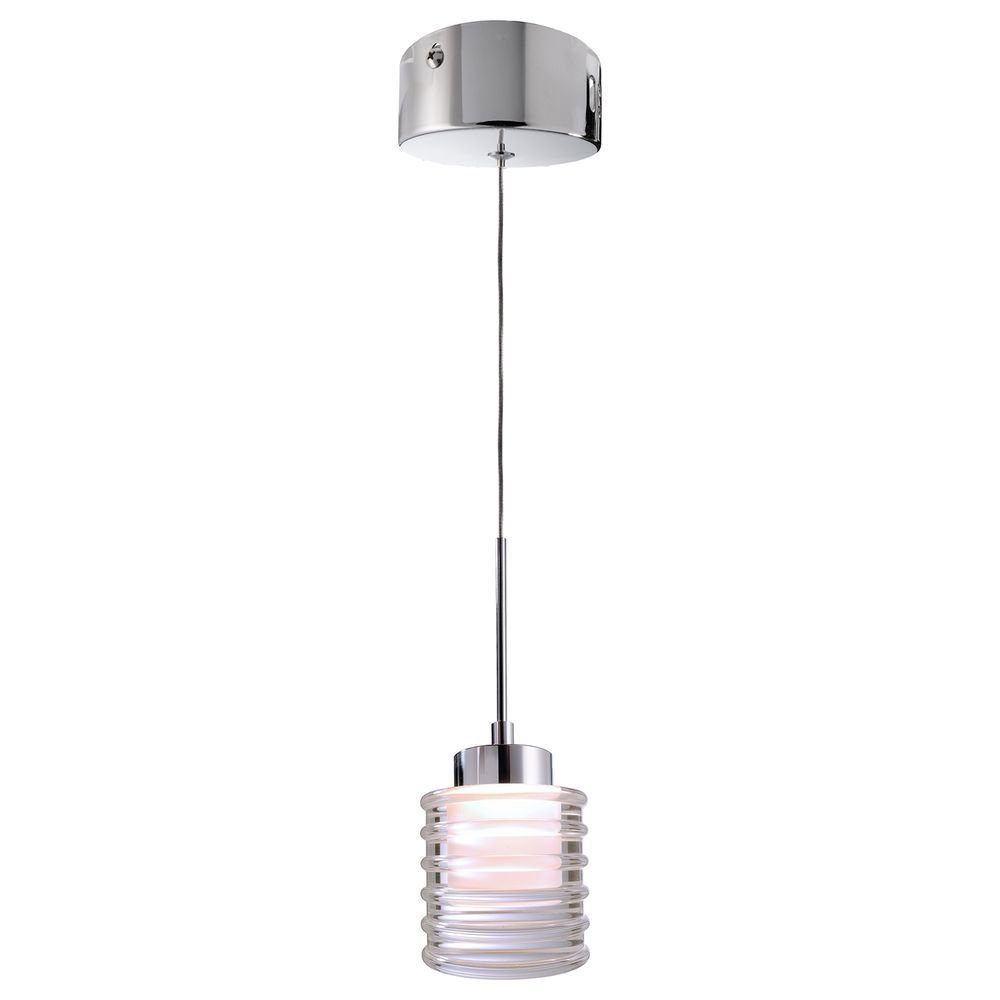 click-licht LED Pendelleuchte LED Pendelleuchte Lucy in Silber und Transparent 6W 300lm, keine Angabe, Leuchtmittel enthalten: Ja, fest verbaut, LED, warmweiss, Hängeleuchte, Pendellampe, Pendelleuchte