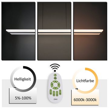 ZMH LED Pendelleuchte Büro Esstisch höhenverstellbar Wohnzimmer Werkstatt, LED fest integriert, Dimmbar