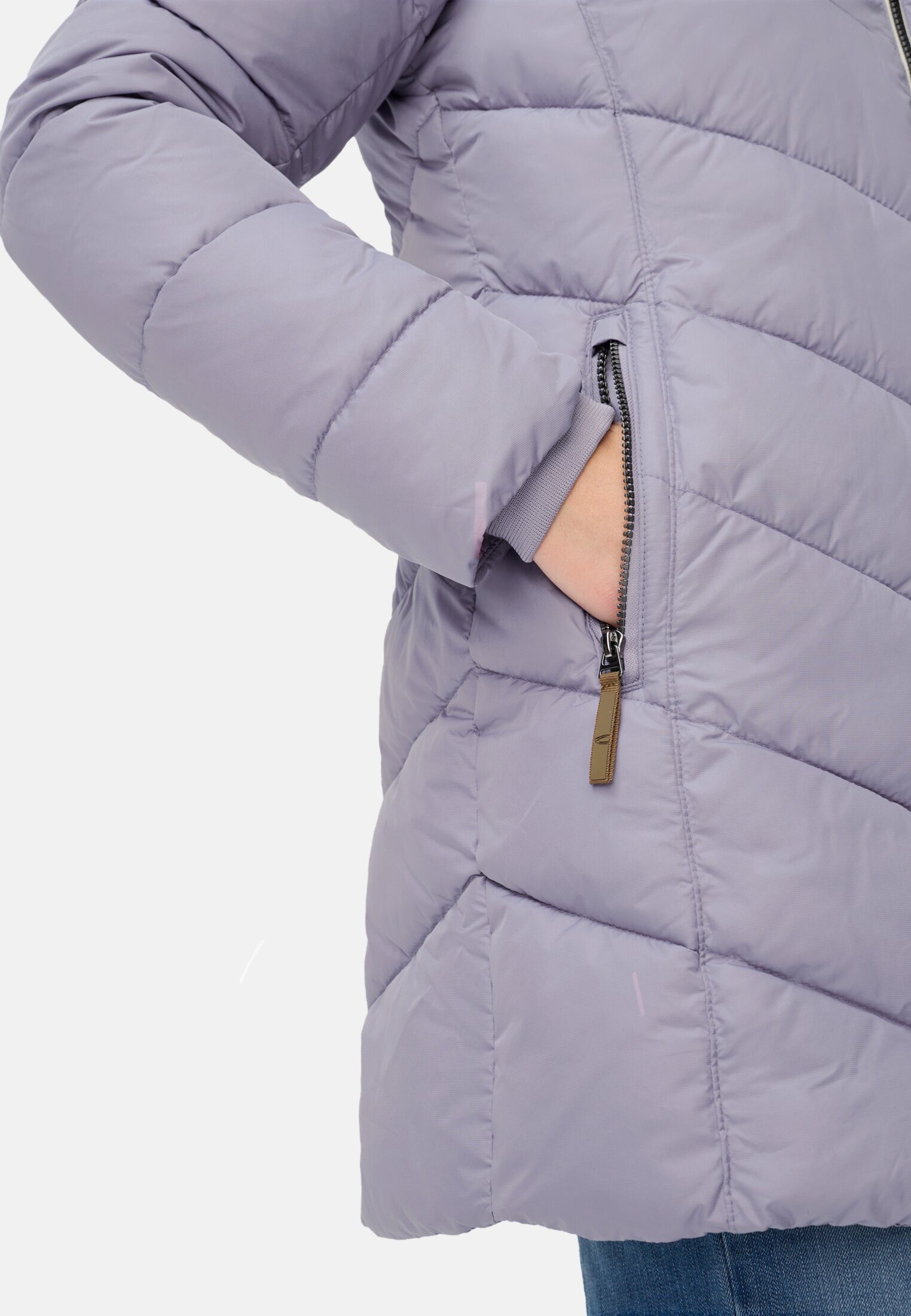 camel active Steppjacke mit abnehmbarer Kapuze Langarm
