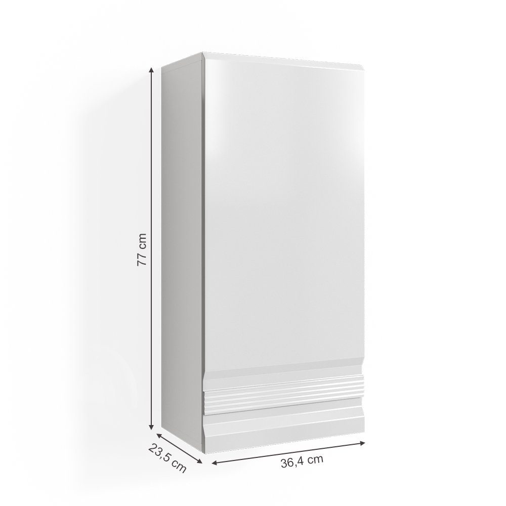 Vicco Hängeschrank Fredd, Weiß Hochglanz, 36 x 77 cm (1-St)