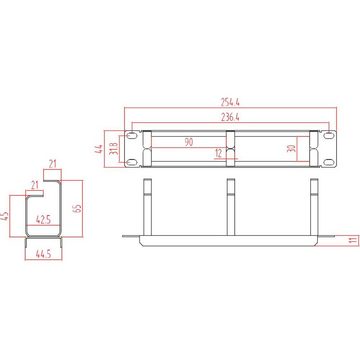 Renkforce Netzwerkschrank 25.4 cm (10) Rangierpanel mit 3