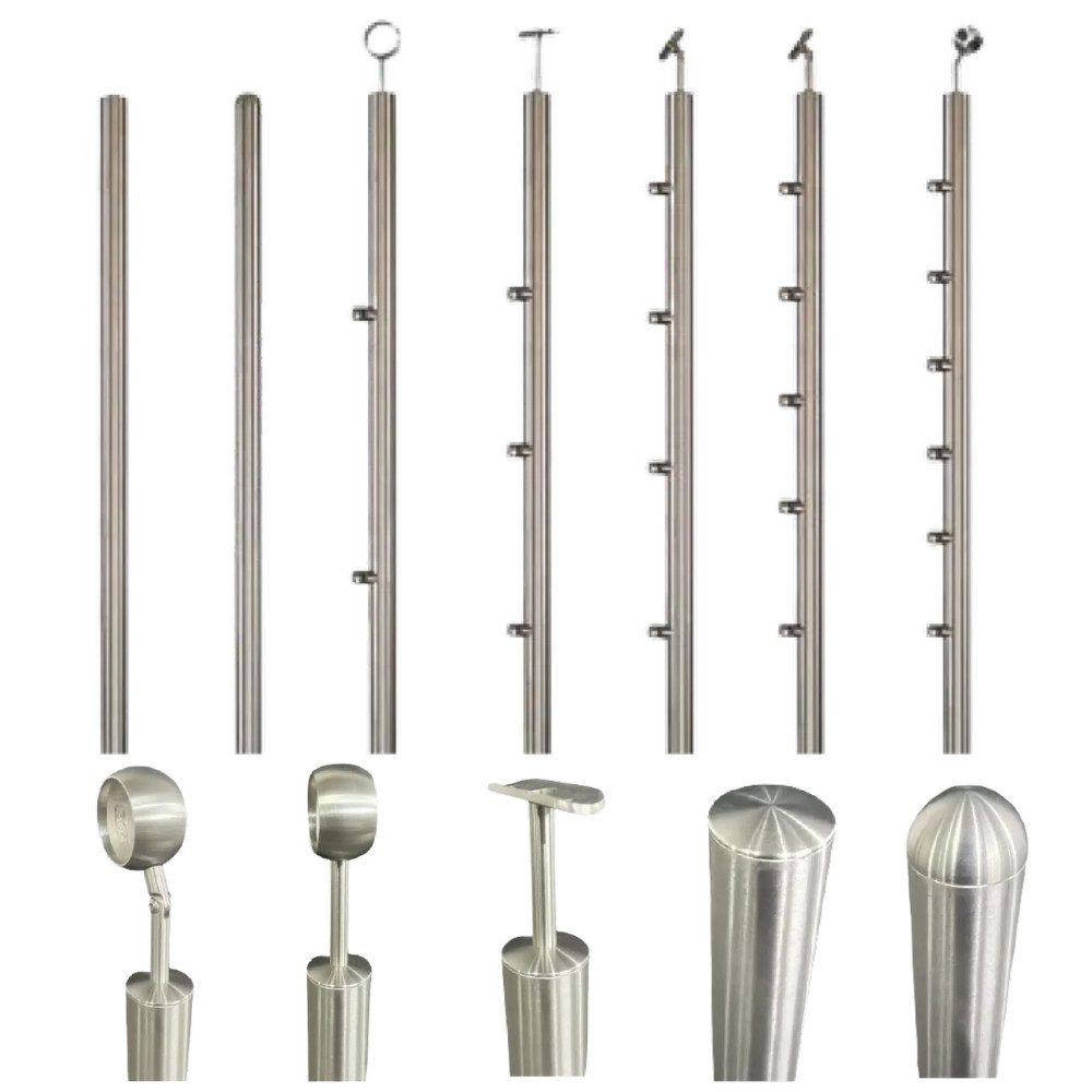 StahlFux Почтовая база Geländepfosten Stabhalter, für Balkon, Terrasse, Garten, Anschrauben, (Spar-Set, 2-St., 900 mm, 1000 mm, 1100 mm), zugeschnitten auf Balkone, Terrassen oder Treppengeländer