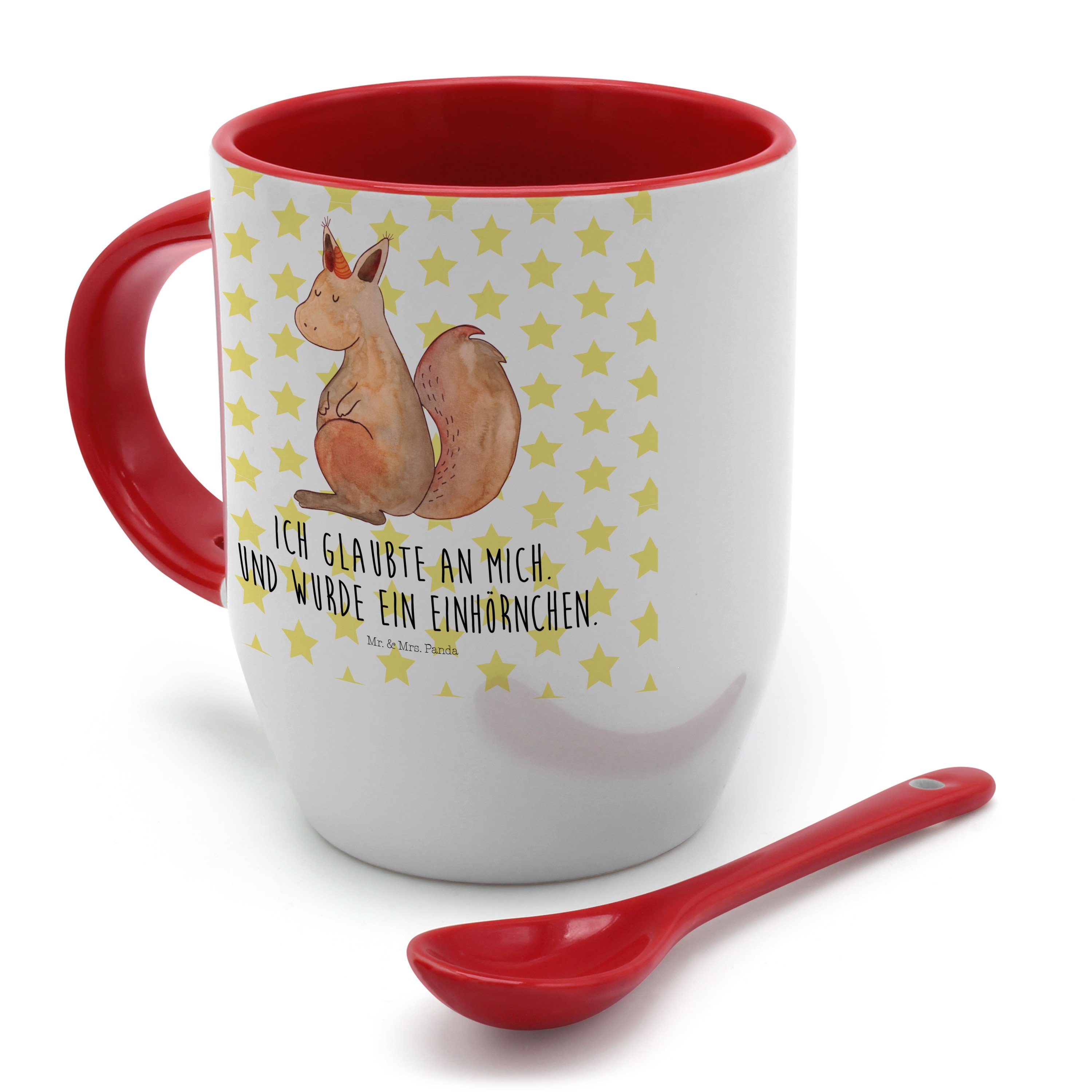 Einhörnchen Panda Mr. Weiß - Mrs. Geschenk, & Tasse Pegasus, - Keramik Kaffeeta, Eichhörnchen, Glaube