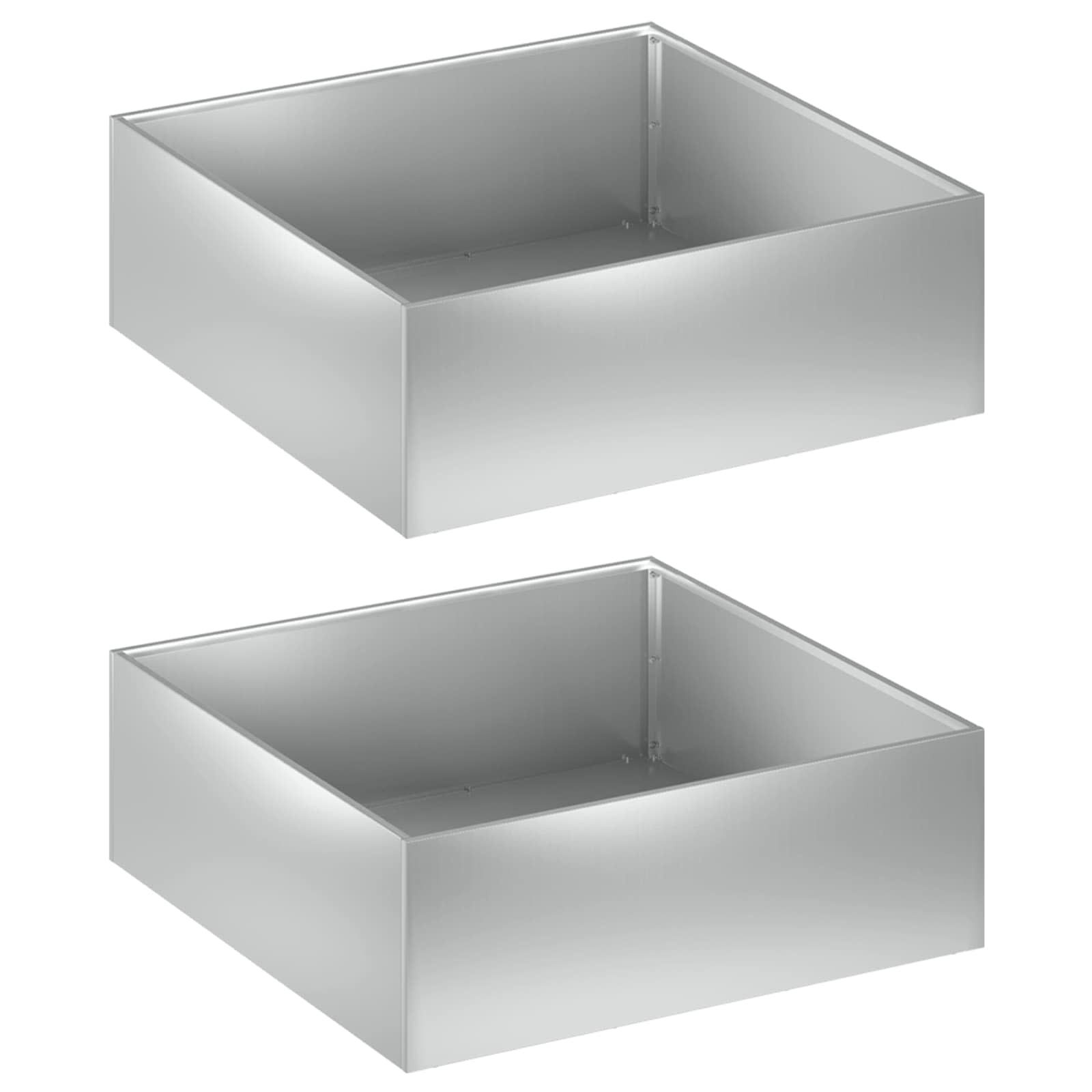 vidaXL Blumentopf Garten-Pflanzgefäß 2 stk. Silber 40 x 40 x 20 cm (2 St)