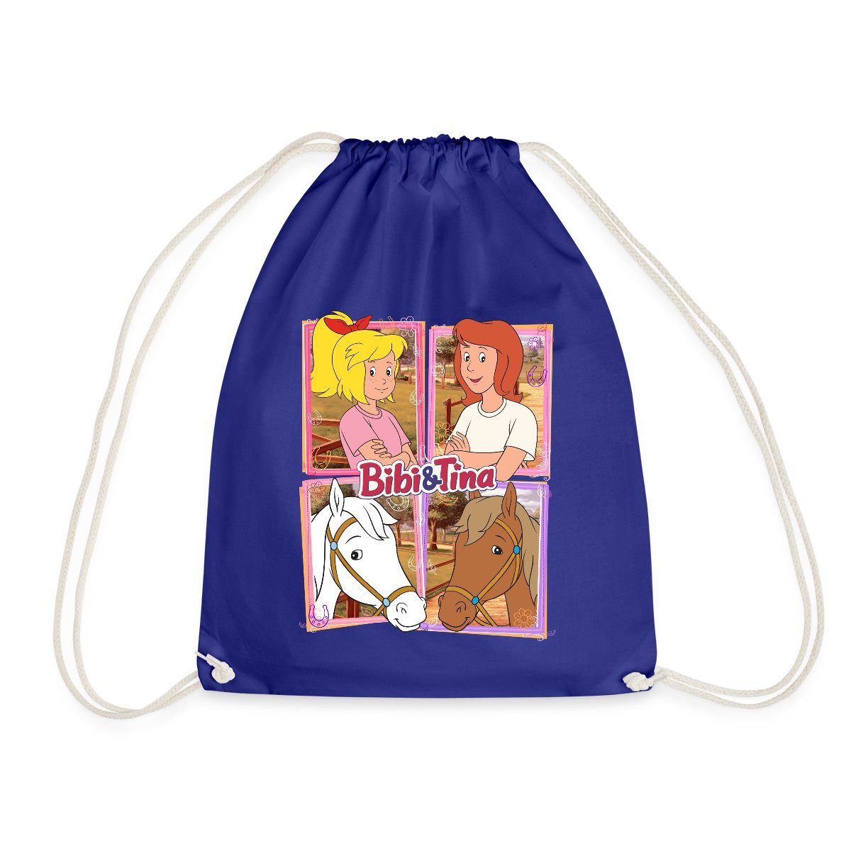 Spreadshirt Turnbeutel Bibi Und Tina Mit Amadeus Und Sabrina Kachelmotiv Turnbeutel (1-tlg)