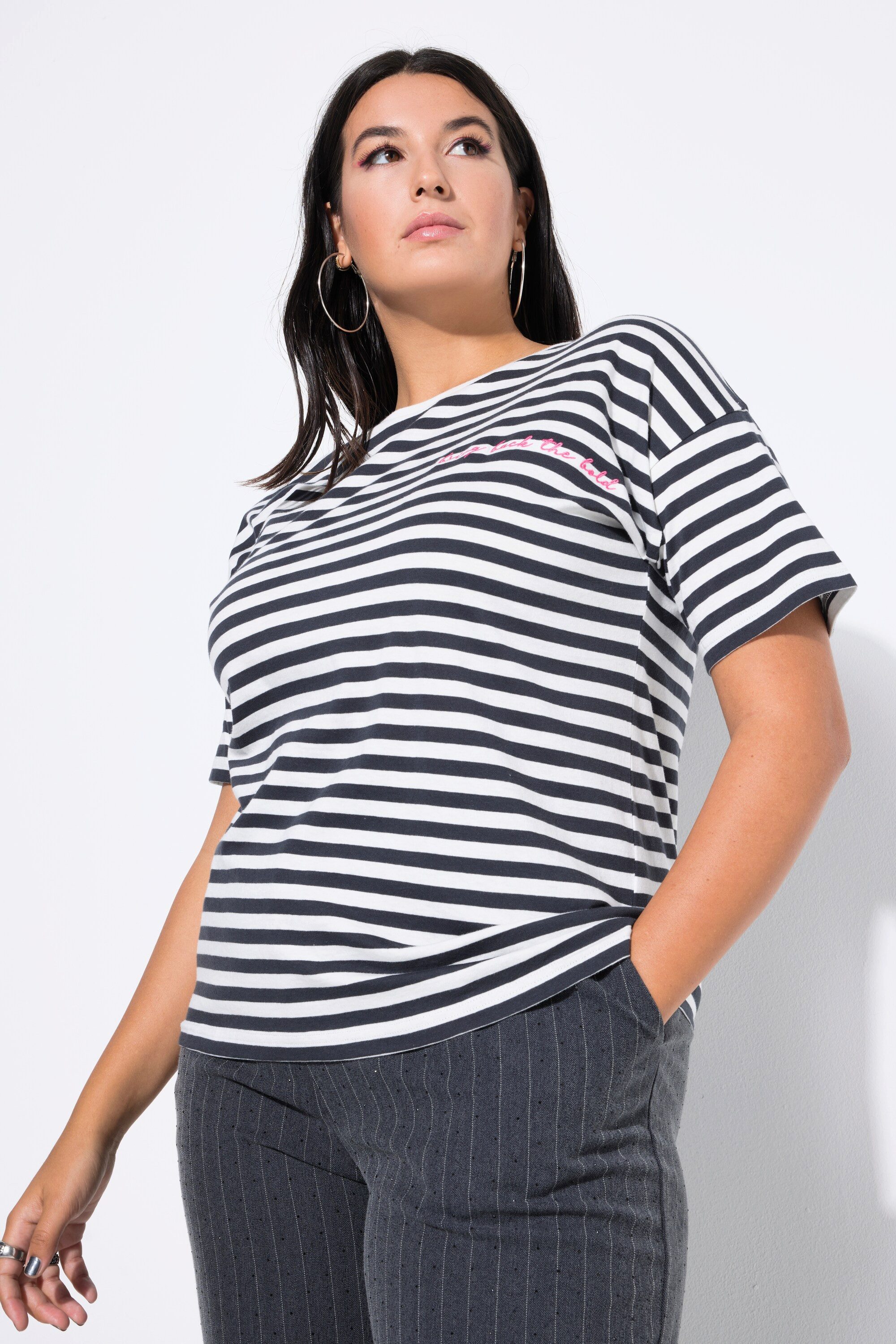 Studio Untold T-Shirt T-Shirt Streifen Stick Halbarm günstig online kaufen