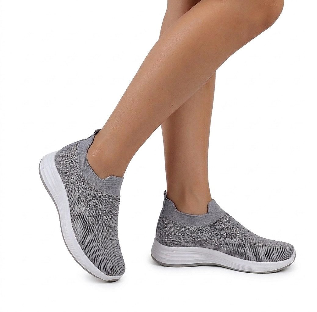 Pogolino PG37 Slip-On Sneaker Slip-On Sneakers mit Glitzer und Fußbett herausnehmbare Sohle