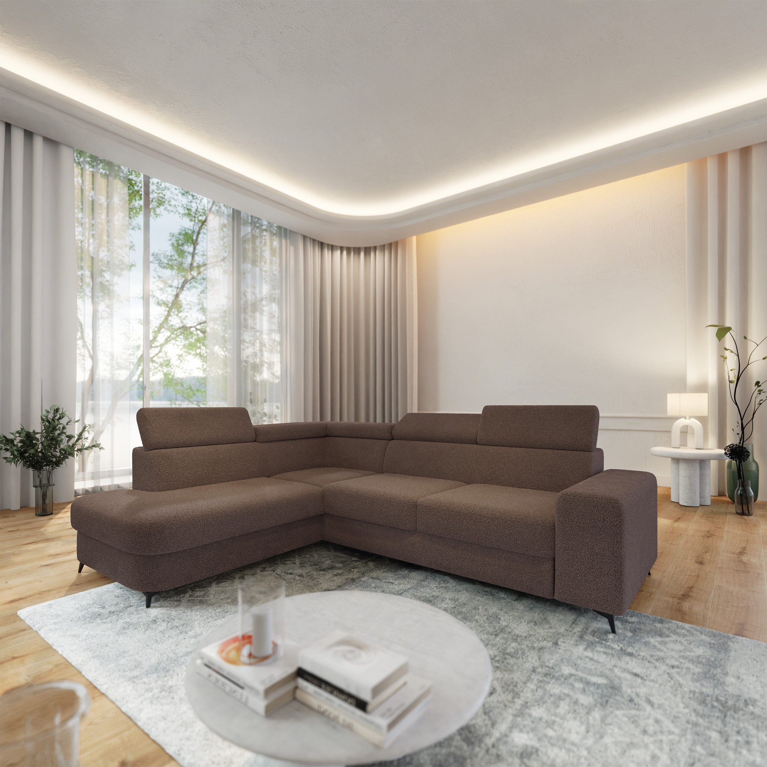 Masseno Ecksofa ALVORO mit Schlaffunktion L-Form, Sofa mit Bettkasten