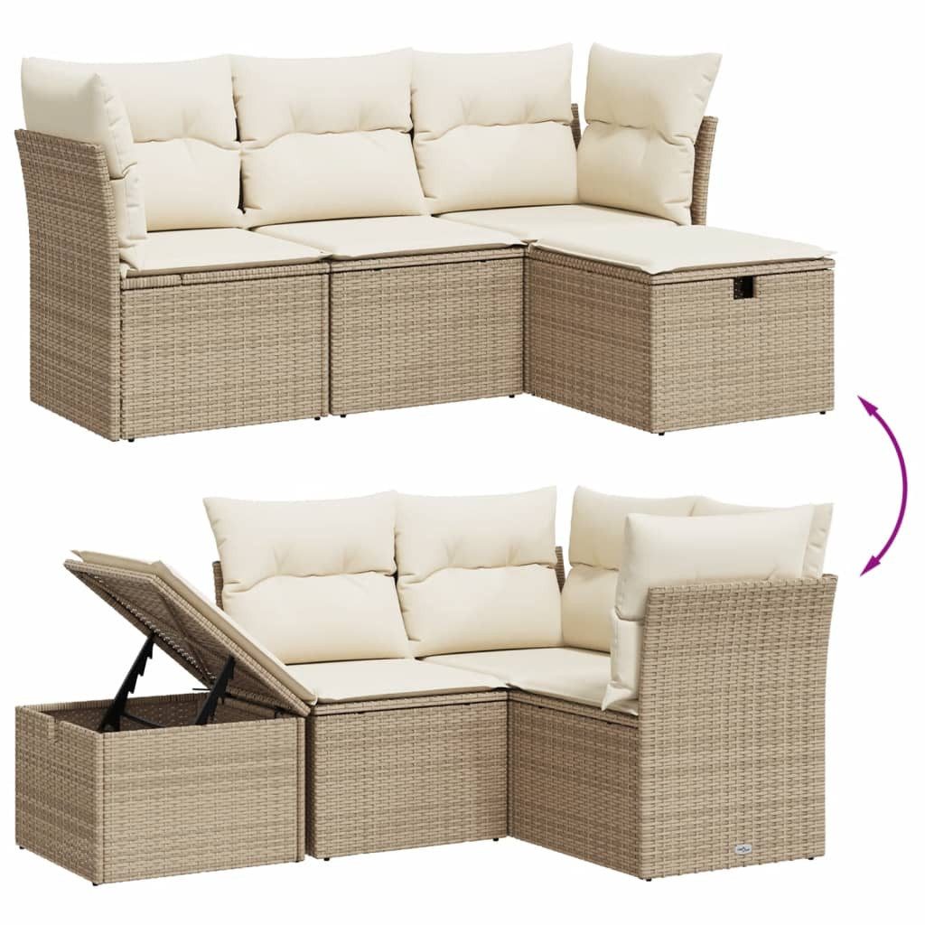 vidaXL Gartenlounge-Set 4-tlg. Garten-Sofagarnitur mit Kissen günstig online kaufen