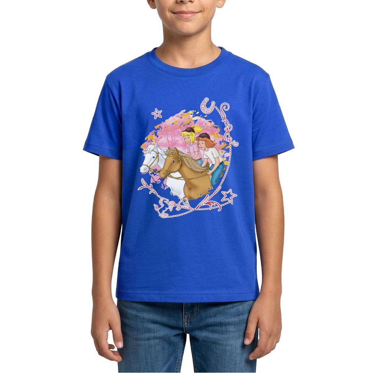 Spreadshirt T-Shirt Bibi Und Tina Wettreiten Im Wald Teenager T-Shirt (1-tlg)