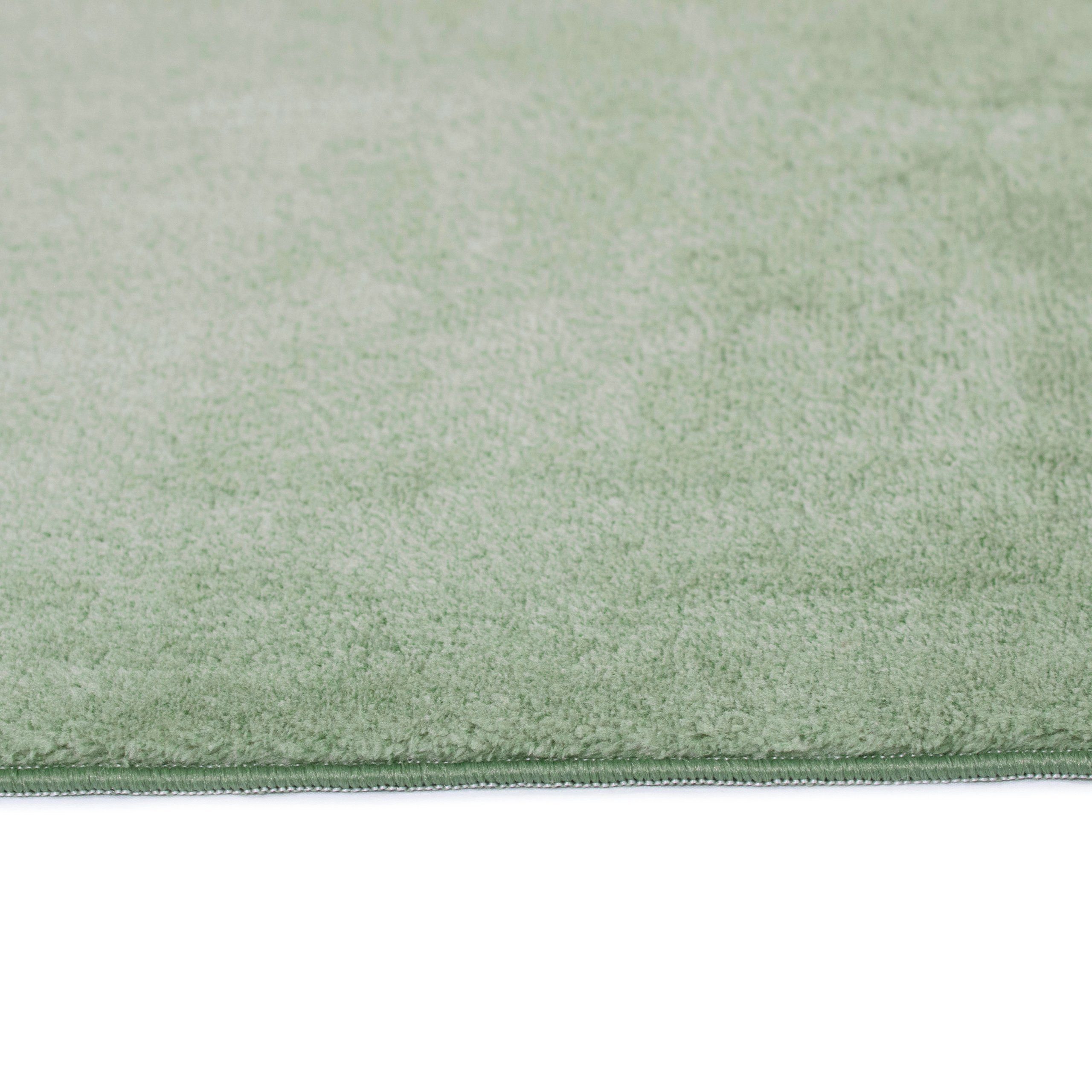 Carpetia Teppich Badezimmer Teppich mit abgerundeten Ecken, waschbar, in grün, rechteckig, Höhe: 16 mm