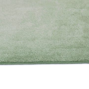 Hochflor-Teppich Designer Teppich mit abgerundeten Ecken, waschbar, grün, Carpetia, rechteckig, Höhe: 16 mm