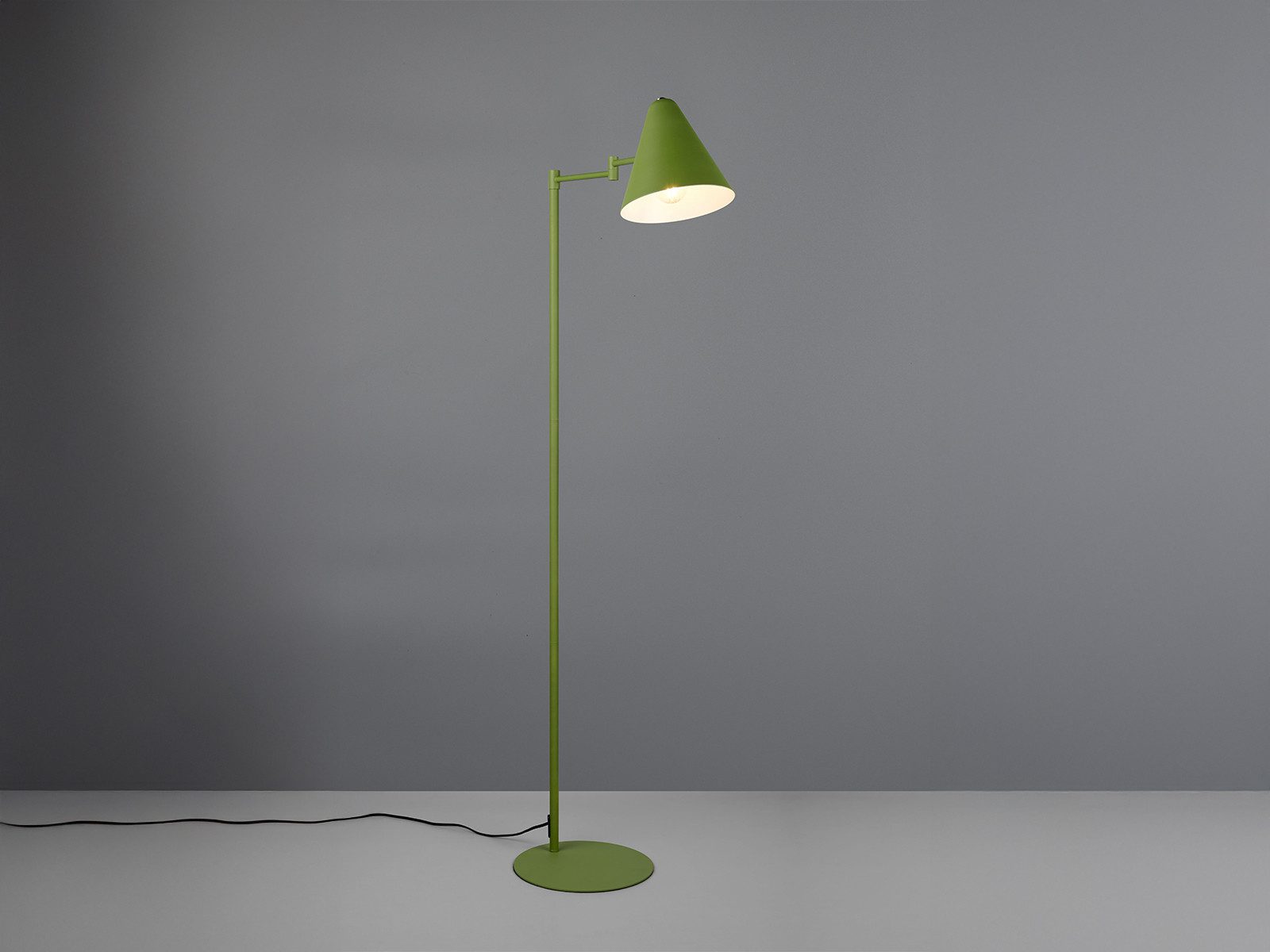 TRIO Leuchten LED Stehlampe, Dimmfunktion, LED wechselbar, Warmweiß, kleine Lese-Lampe stehend zum Lesen mit Schwenkarm, Höhe 126,5cm