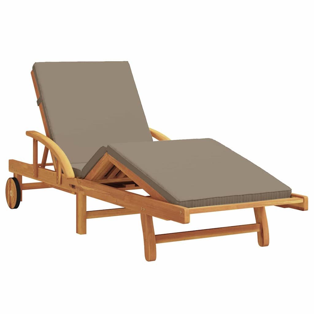 vidaXL Gartenliege Sonnenliege mit Kissen Taupe günstig online kaufen
