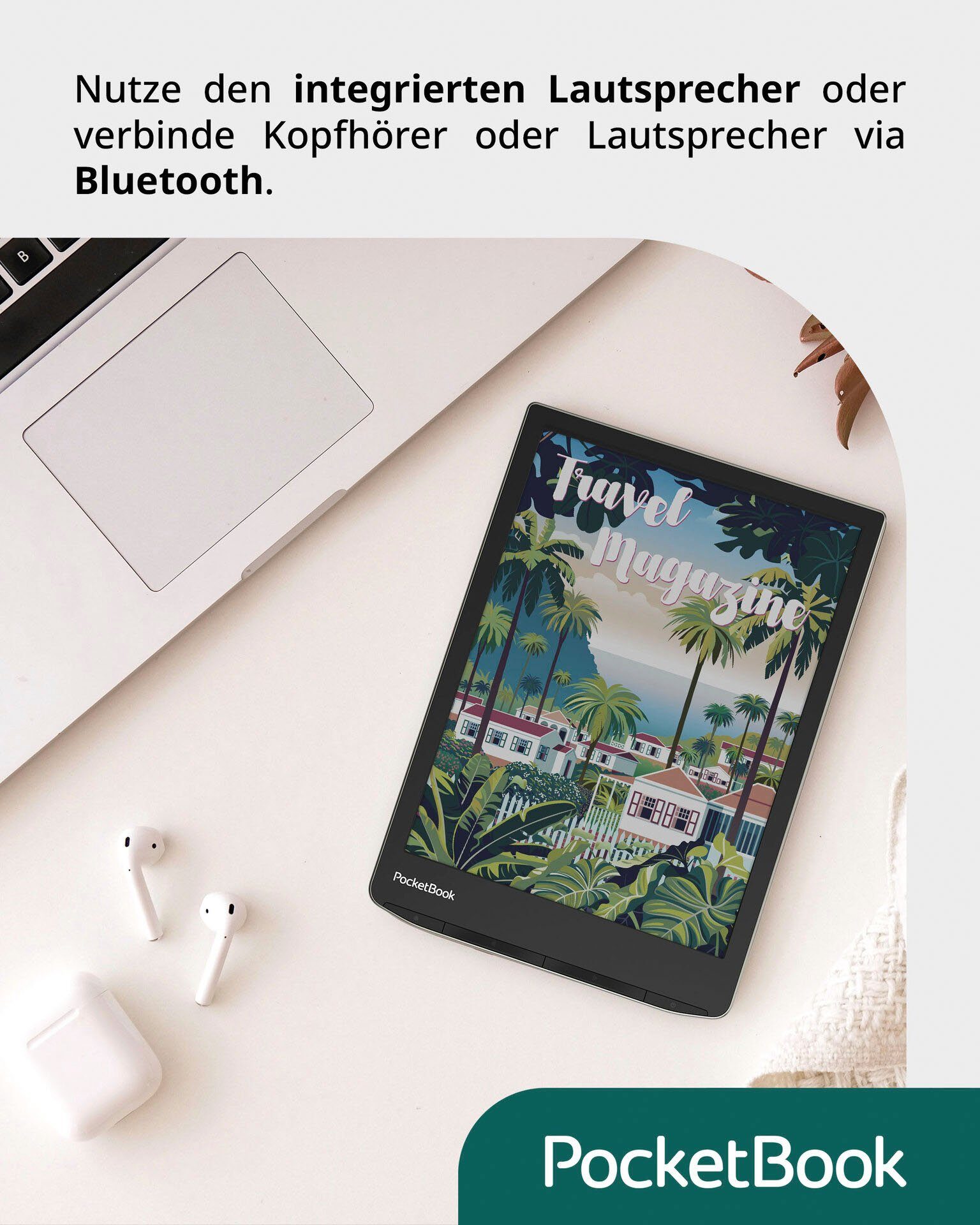 mit Bluetooth-Schnittstelle) PocketBook Reader E-Book GB, Lautsprecher E-Book InkPad (7,8", 32 3 Color und