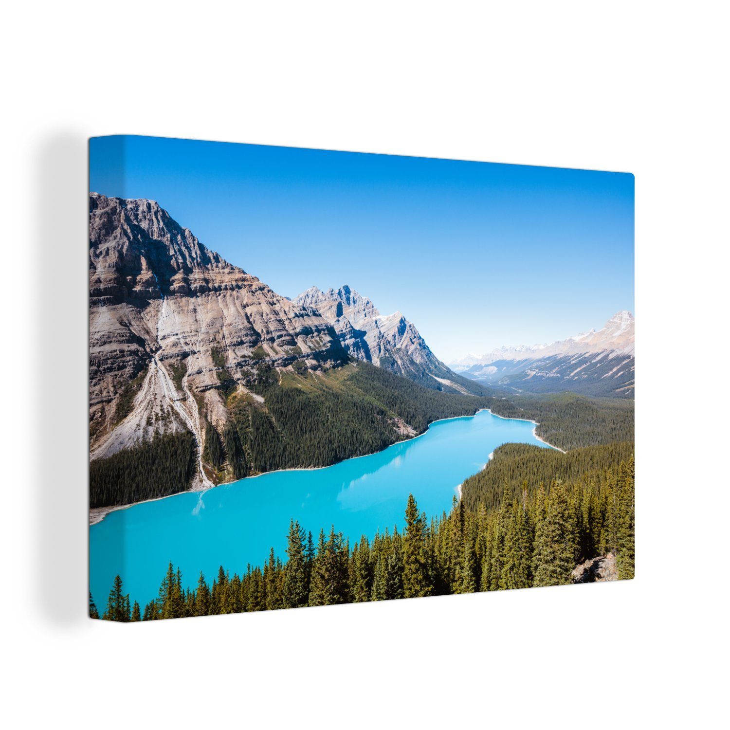 OneMillionCanvasses® Leinwandbild Gewässer im Banff-Nationalpark in Kanada, (1 St), Wandbild Leinwandbilder, Aufhängefertig, Wanddeko, 30x20 cm