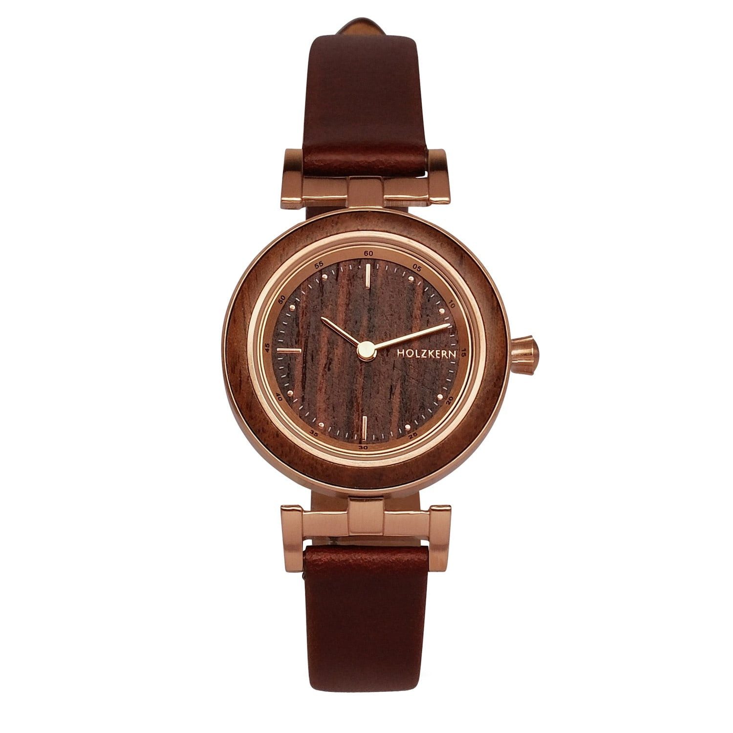Holzkern Quarzuhr Quarz Harriet Walnuss/Ahorn