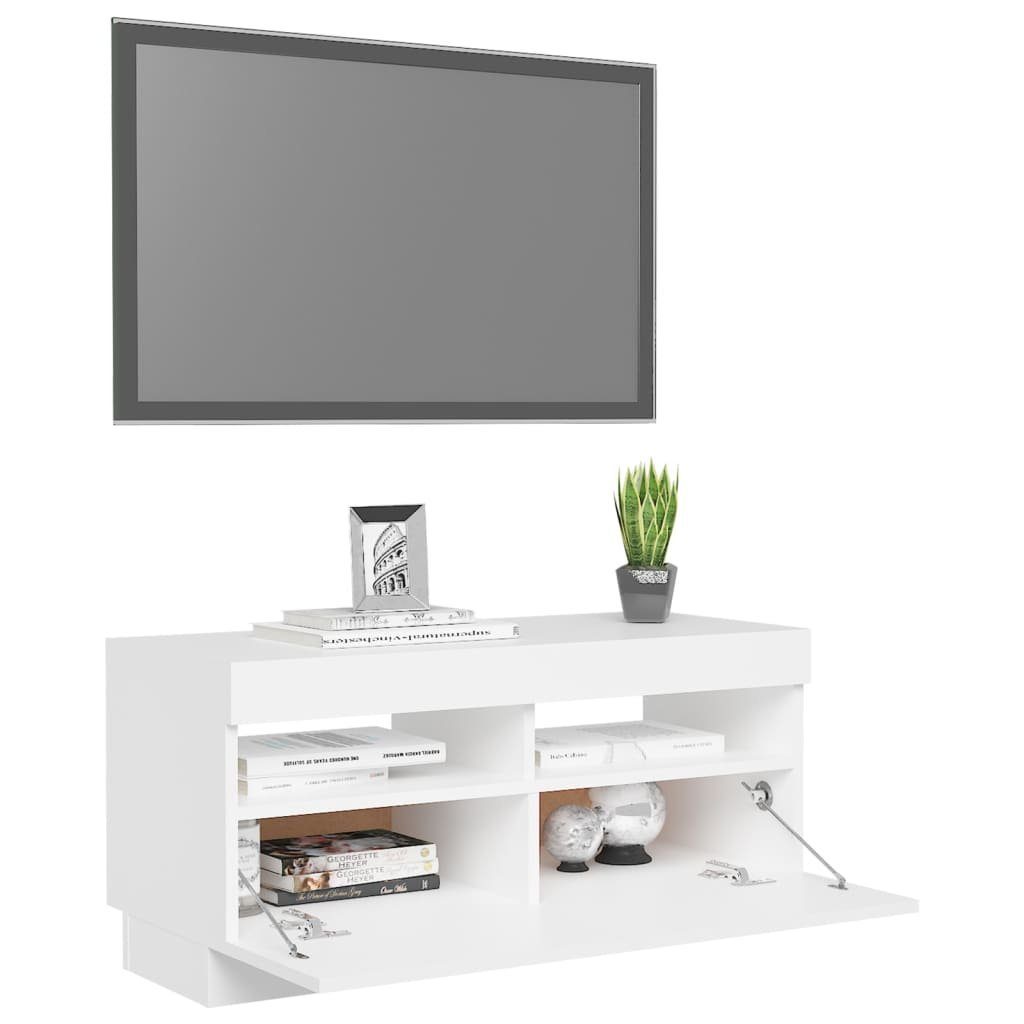 Weiß TV-Schrank mit (1-St) vidaXL LED-Leuchten 80x35x40 TV-Schrank cm