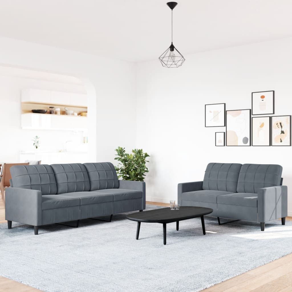 vidaXL Sofa 2-tlg. Sofagarnitur mit Kissen günstig online kaufen