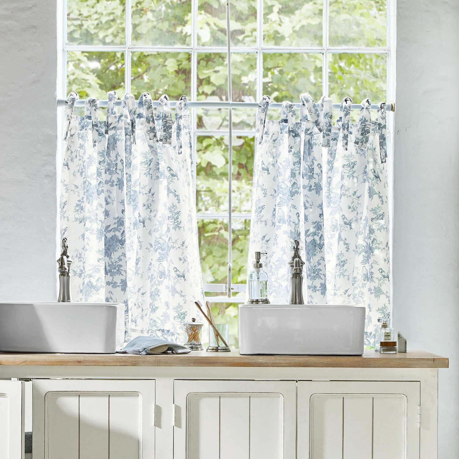 Mirabeau Scheibengardine Scheibengardine Emilie blau/beige