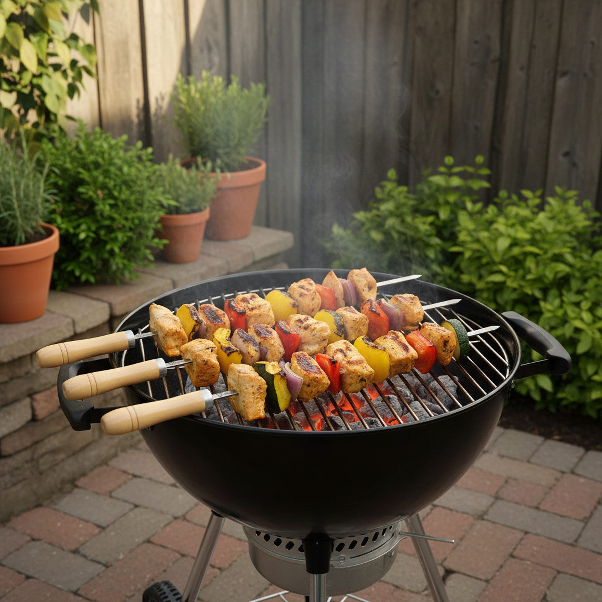 BBQ-Toro Grillspieß Edelstahl Grillspieße mit Holzgriff (10 Stück), 54 cm, Spießset (Set, 10-St., 10 Stück), Ideal geeignet für Schaschlik, Rotisserie und vieles mehr