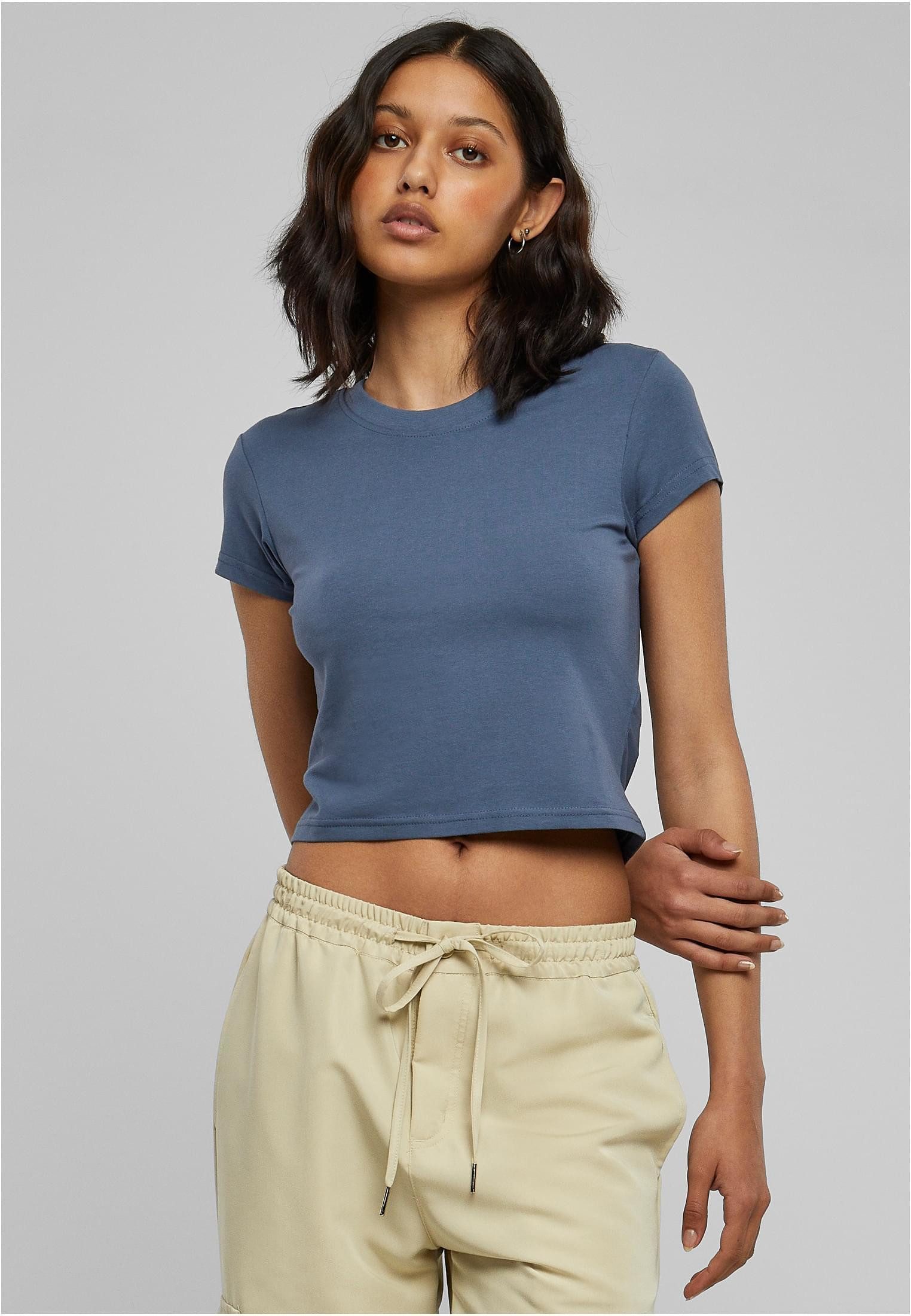 URBAN CLASSICS Rundhalsshirt Ladies Stretch Jersey Cropped Tee Damen T-Shirt