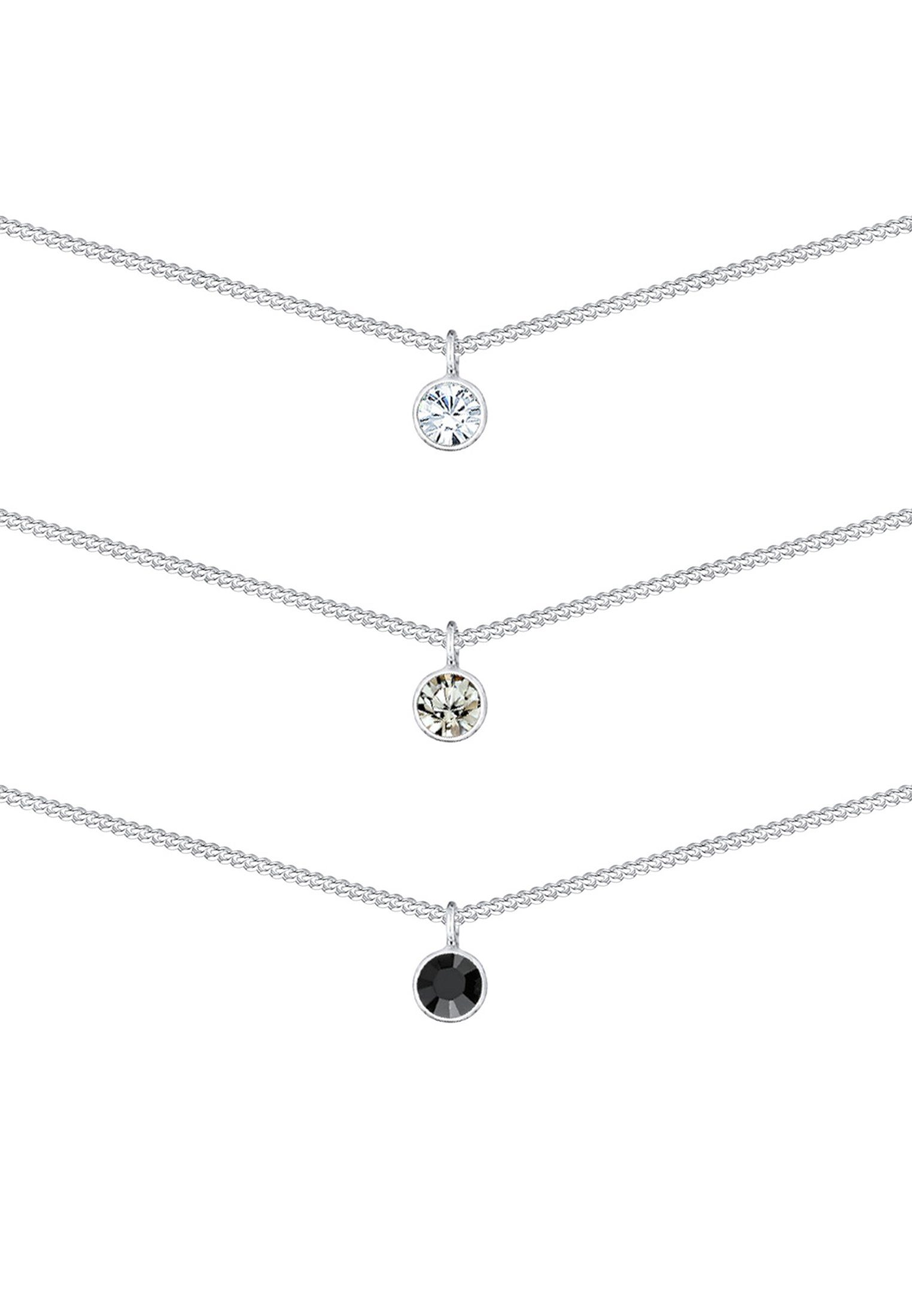 Elli Collier Choker 3-reihig Kristalle 925 günstig online kaufen