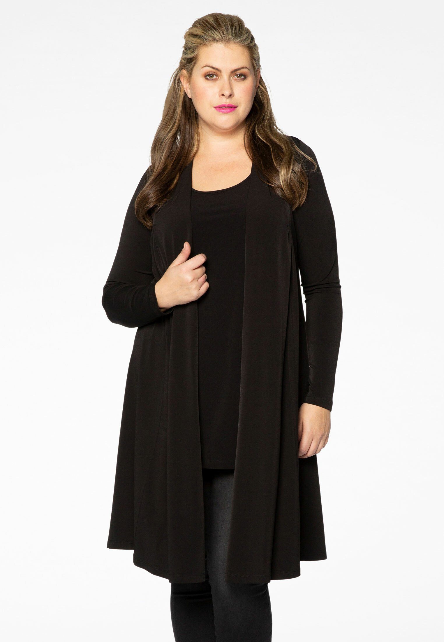 Große Cardigan black Yoek Größen