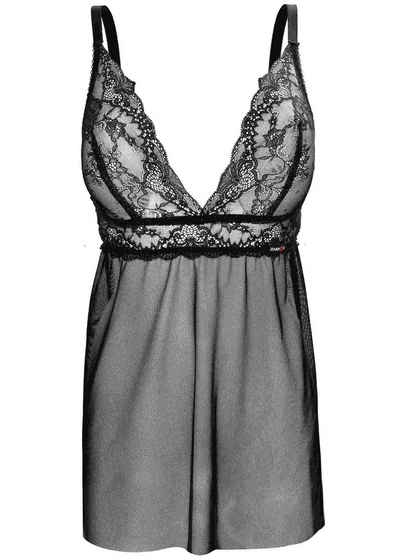 Jenny-Bell Negligé Playfull Neglige schwarz (Negligé, 1-tlg., Spitze/Netz)