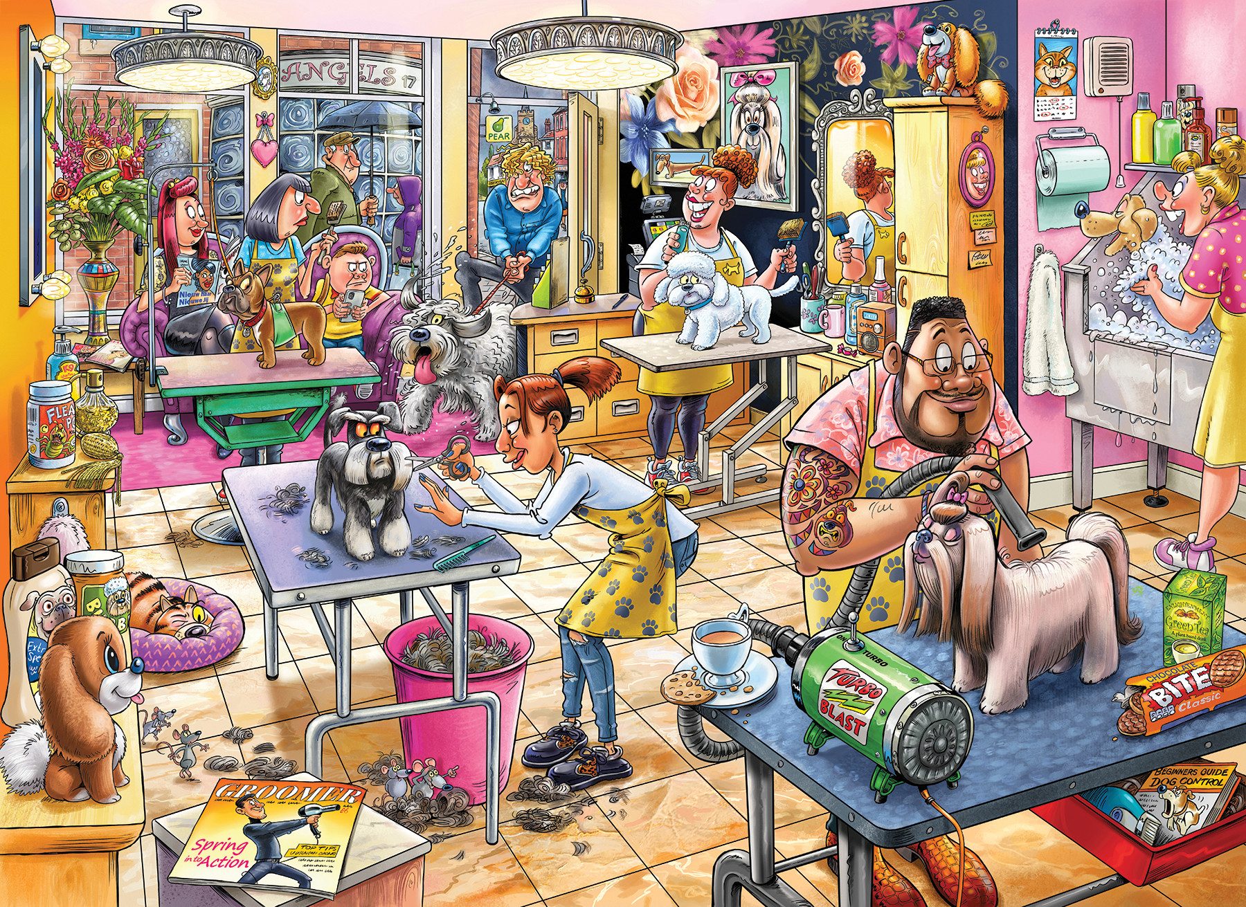 Jumbo Spiele Puzzle Wasgij Mystery 23, Hundesalon Pfötchen, 1000 Teile Puzz günstig online kaufen