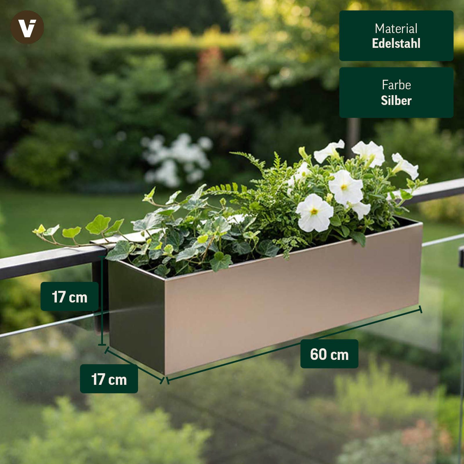 VIVANNO Edelstahl BINOX Kasten - Edelstahl Gebürstet Gebürstet (1 St), 60x22x17 cm