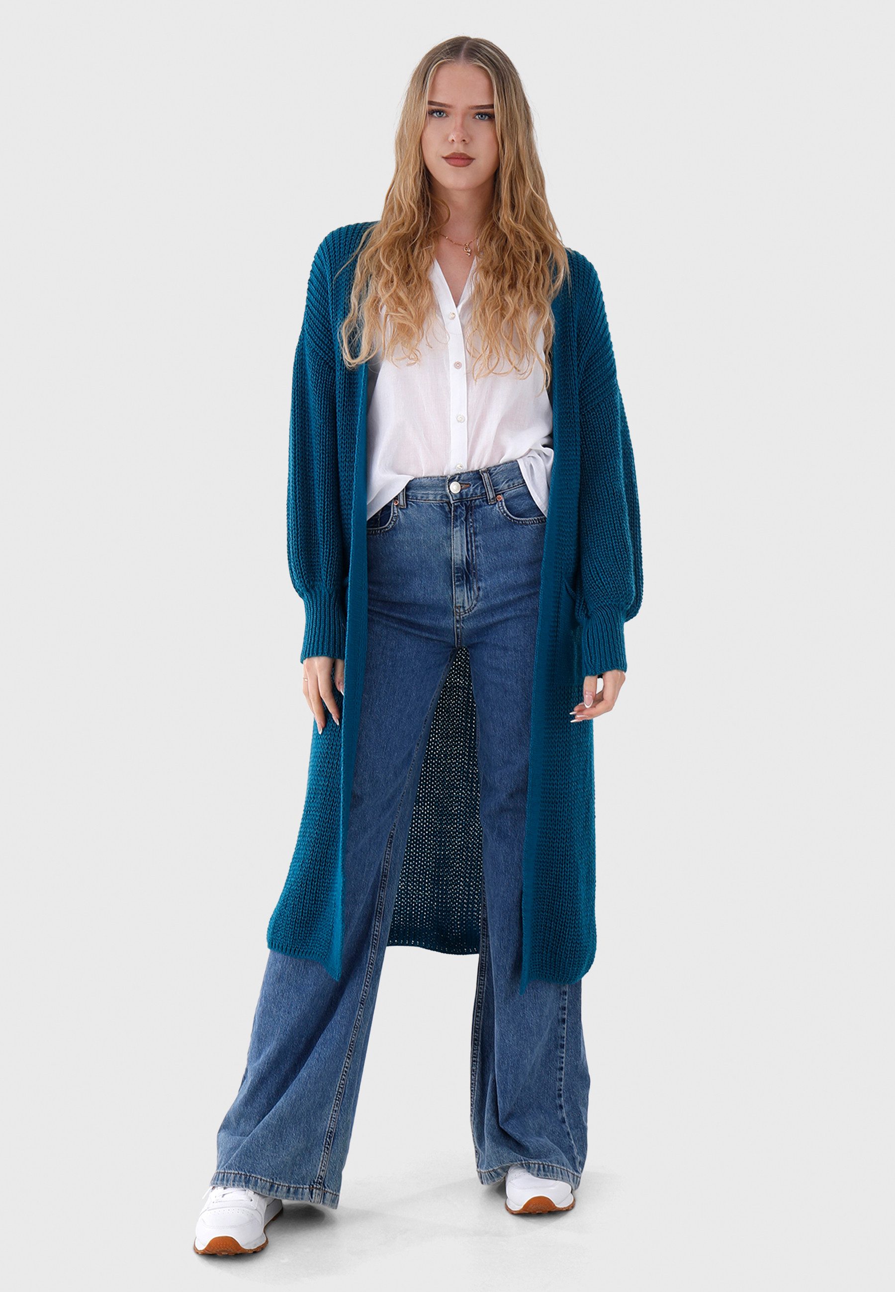 YC Fashion & Style Strickjacke Basic Strickjacke Cardigan Verschlusslos mit günstig online kaufen