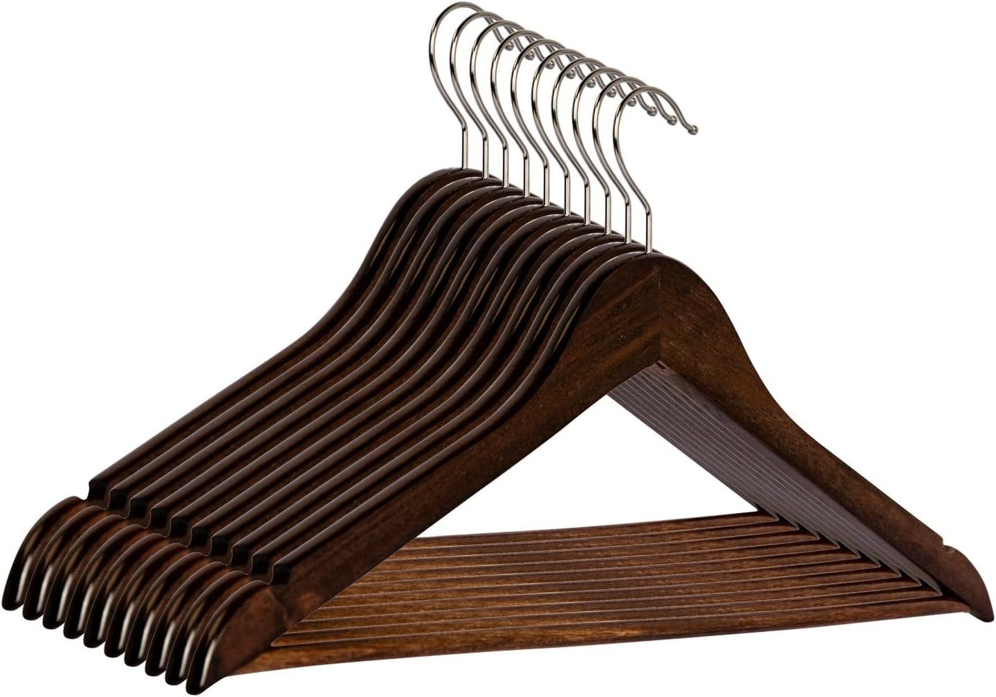 RSR Hangers Kleiderbügel Braun Holzbügel Holz 44,5 cm verzinkter 360° Haken günstig online kaufen